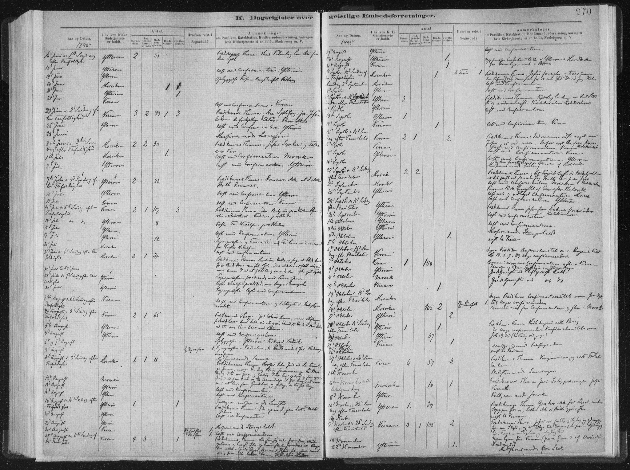 Ministerialprotokoller, klokkerbøker og fødselsregistre - Nord-Trøndelag, SAT/A-1458/722/L0220: Parish register (official) no. 722A07, 1881-1908, p. 270