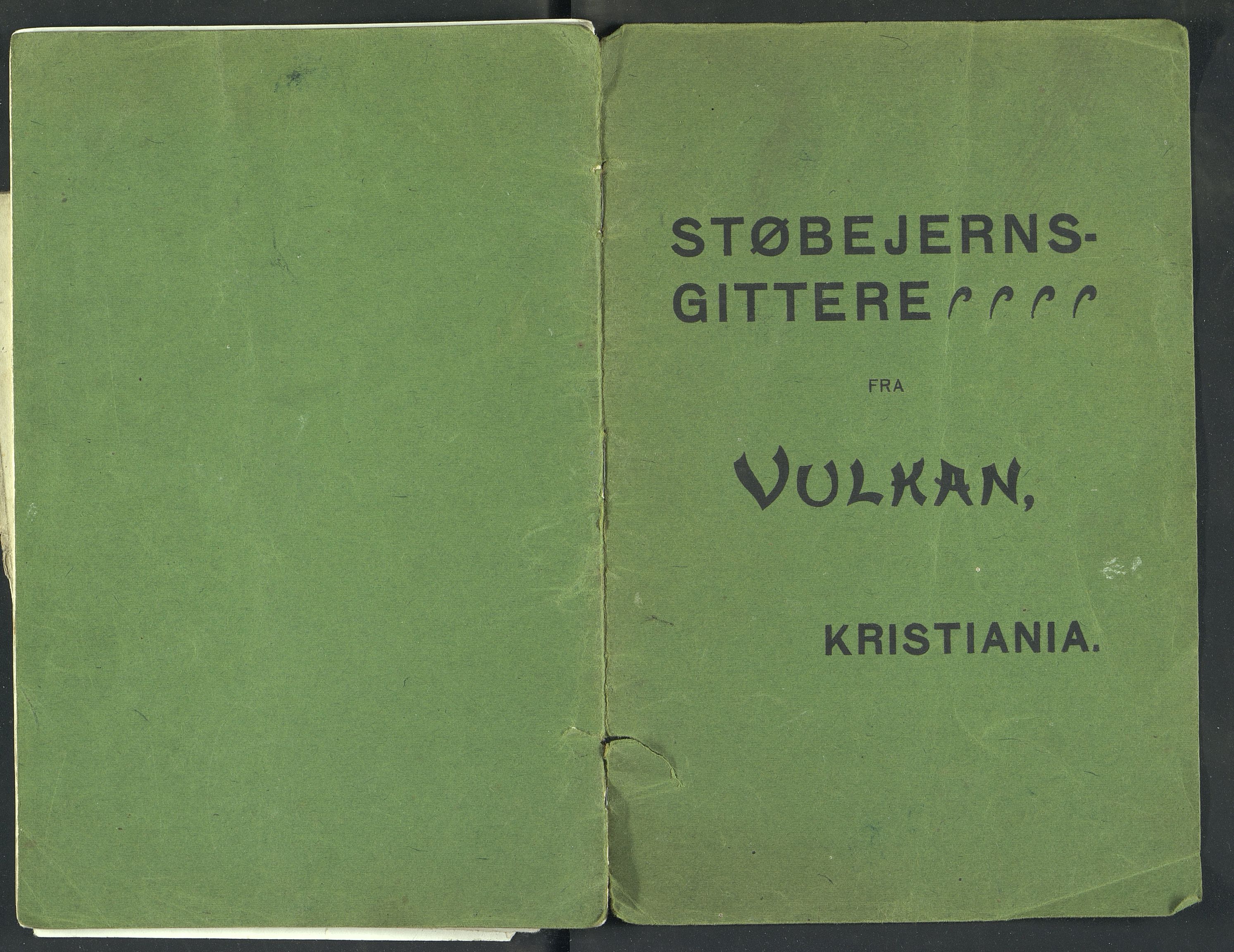 Næs Jernverksmuseets samling av historiske ovnskataloger, NESJ/NJM-006/01/L0024: Vulkan Jernstøberi & Mek. Værksted Kristiania Støbejernsgittere, 1903