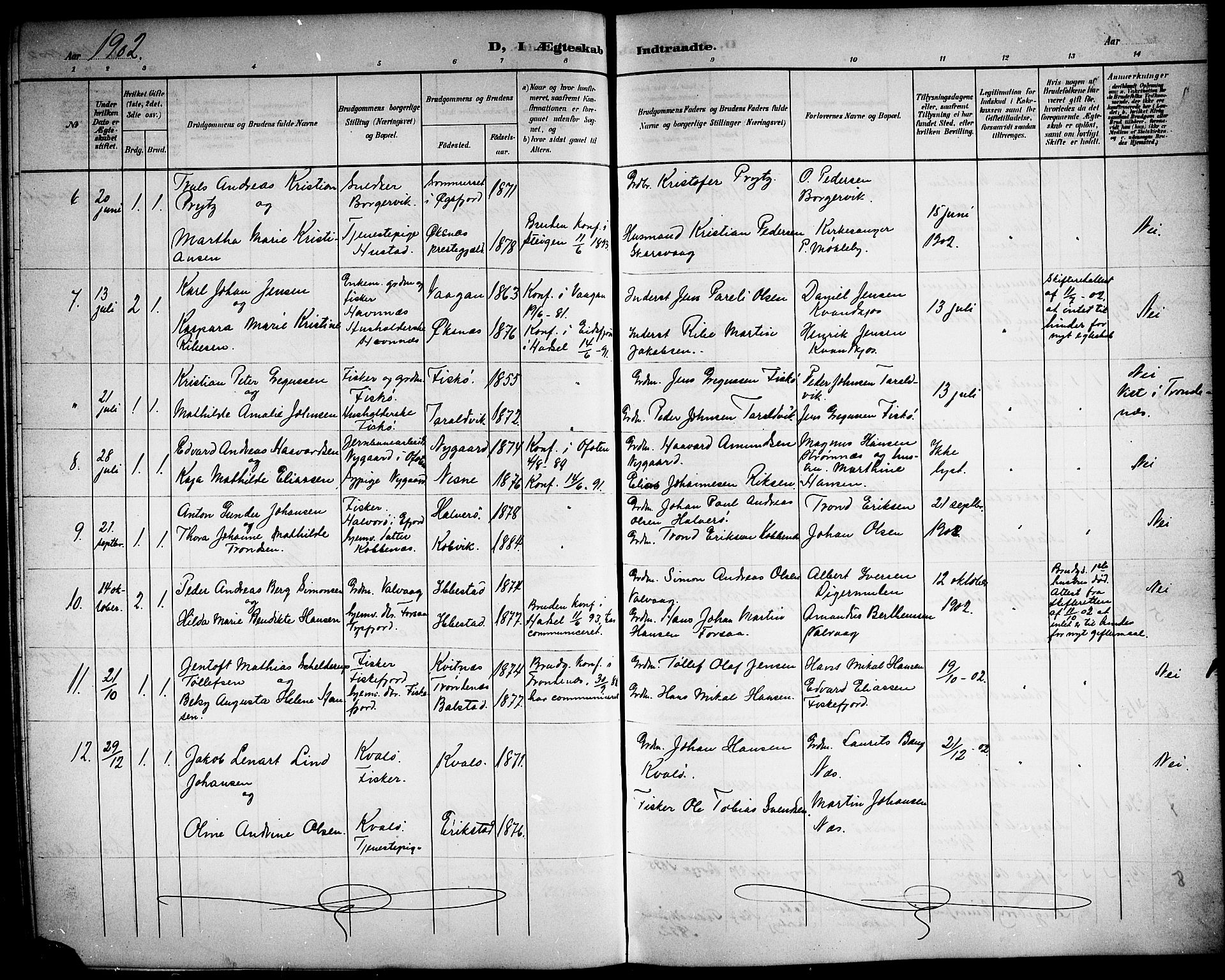 Ministerialprotokoller, klokkerbøker og fødselsregistre - Nordland, AV/SAT-A-1459/872/L1048: Parish register (copy) no. 872C04, 1898-1919