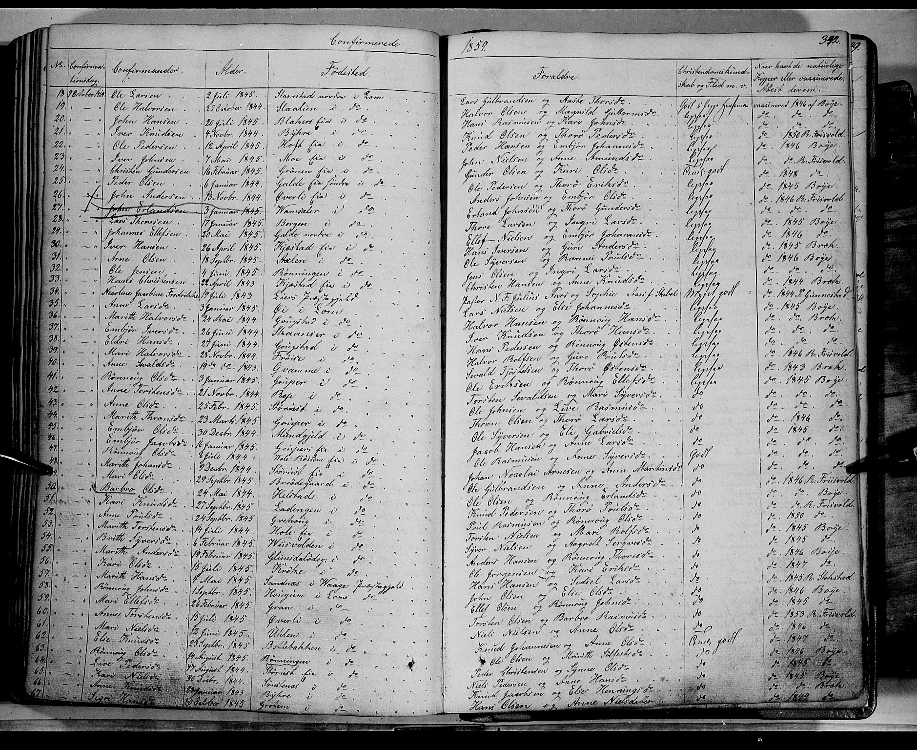 Lom prestekontor, SAH/PREST-070/K/L0006: Parish register (official) no. 6A, 1837-1863, p. 342