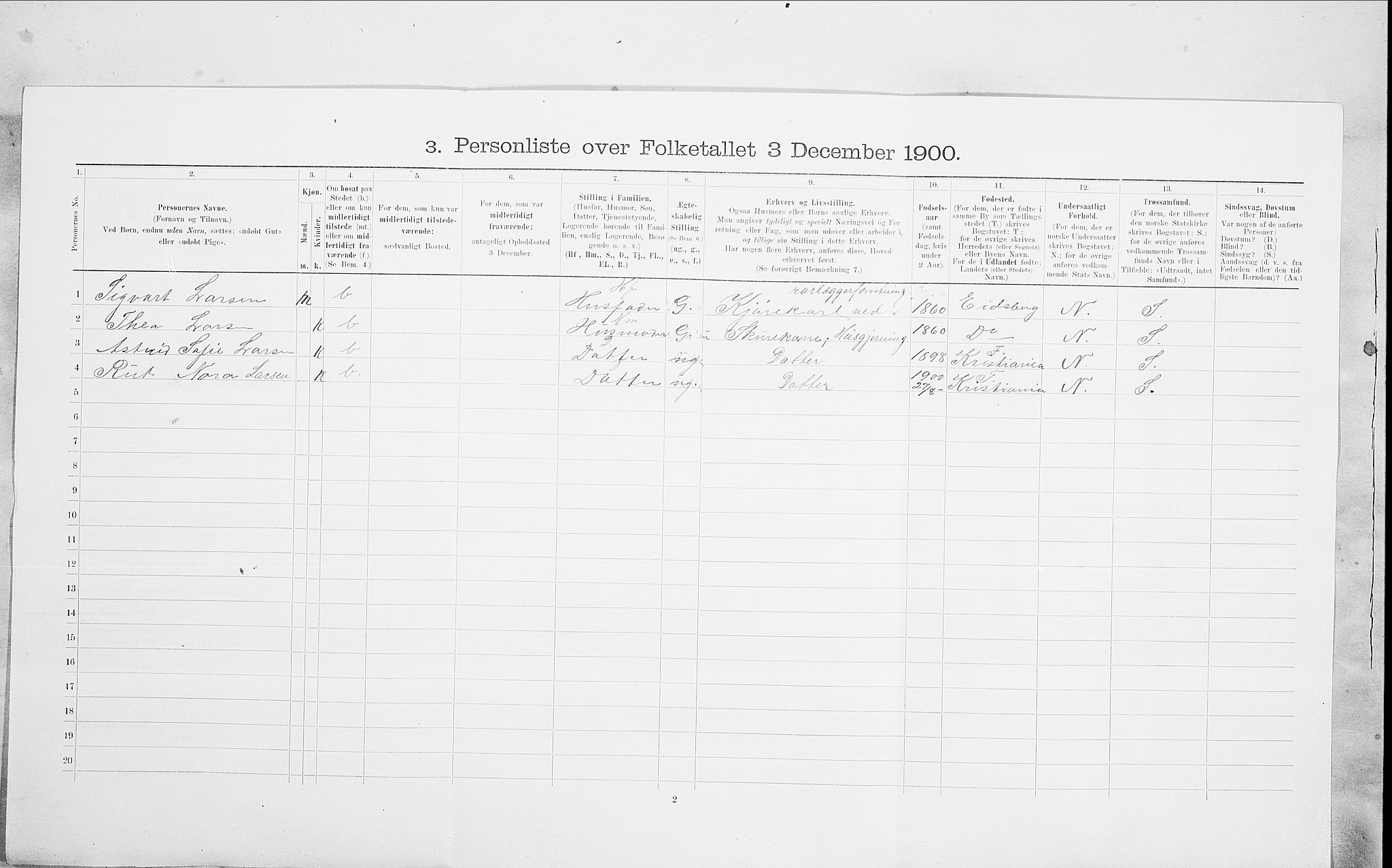 SAO, 1900 census for Kristiania, 1900, p. 86717