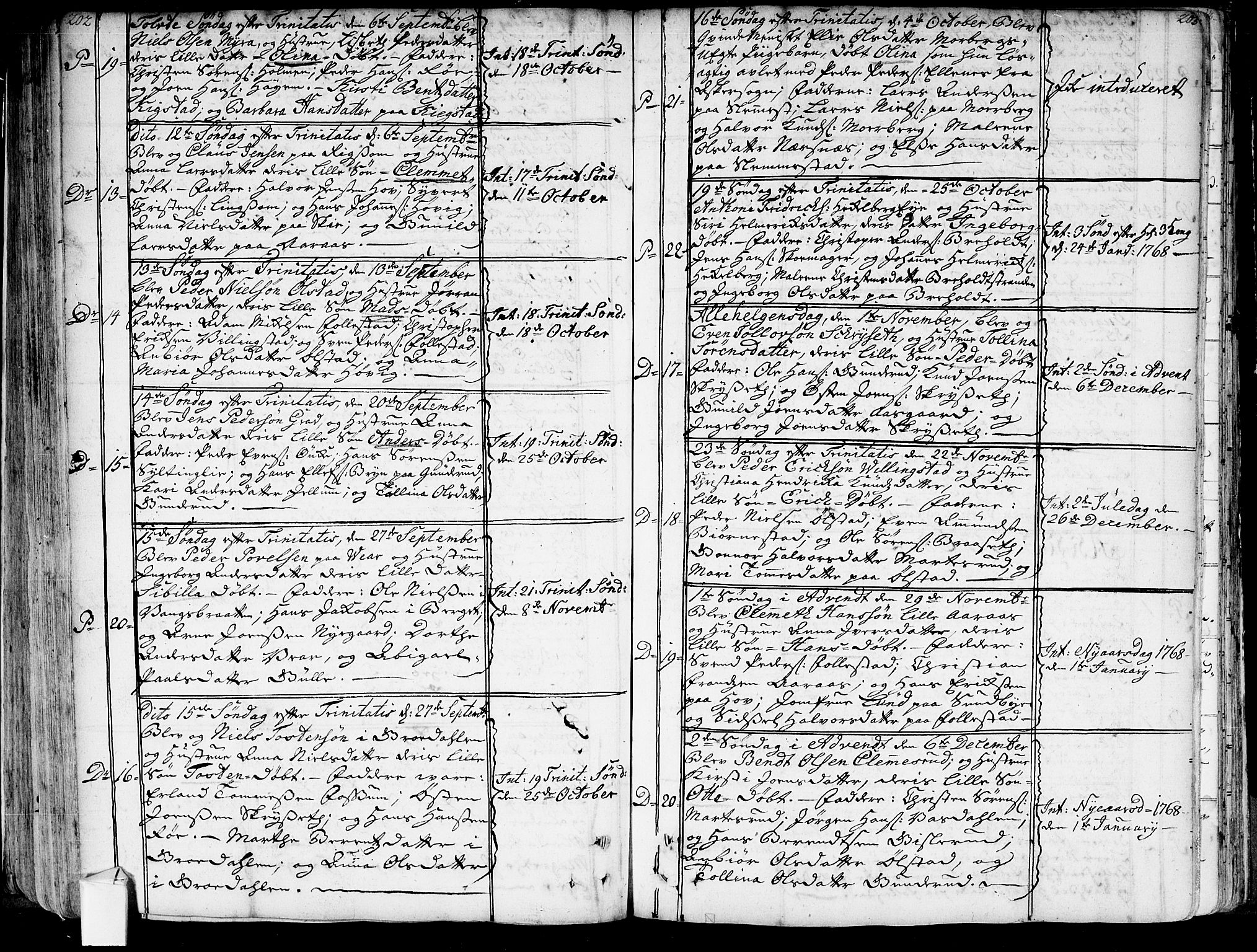 Røyken kirkebøker, AV/SAKO-A-241/G/Ga/L0001: Parish register (copy) no. 1, 1740-1768, p. 202-203