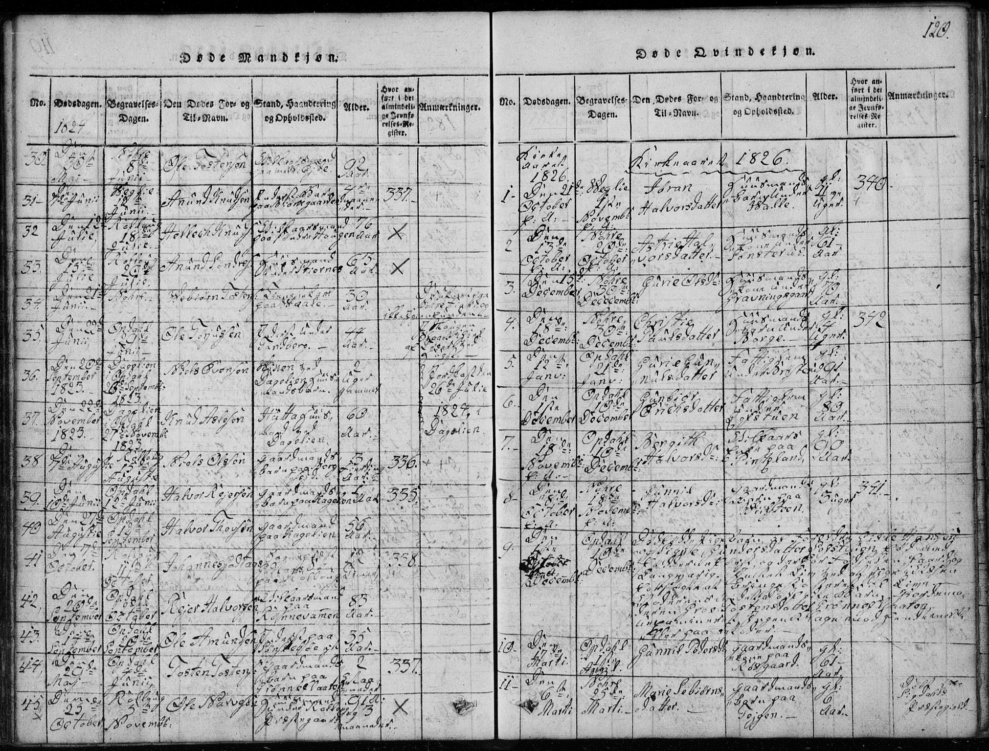 Rollag kirkebøker, SAKO/A-240/G/Ga/L0001: Parish register (copy) no. I 1, 1814-1831, p. 120