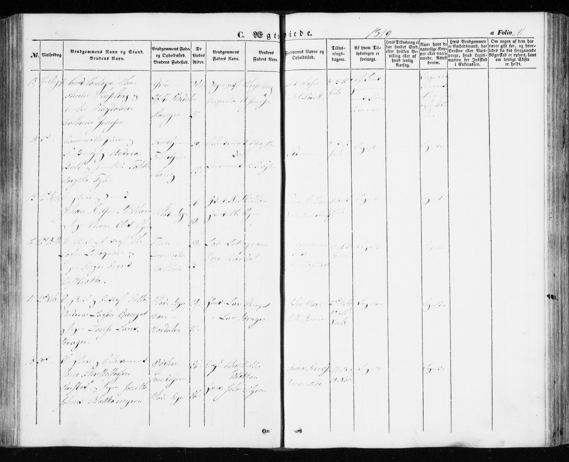 Ministerialprotokoller, klokkerbøker og fødselsregistre - Sør-Trøndelag, AV/SAT-A-1456/606/L0291: Parish register (official) no. 606A06, 1848-1856, p. 211