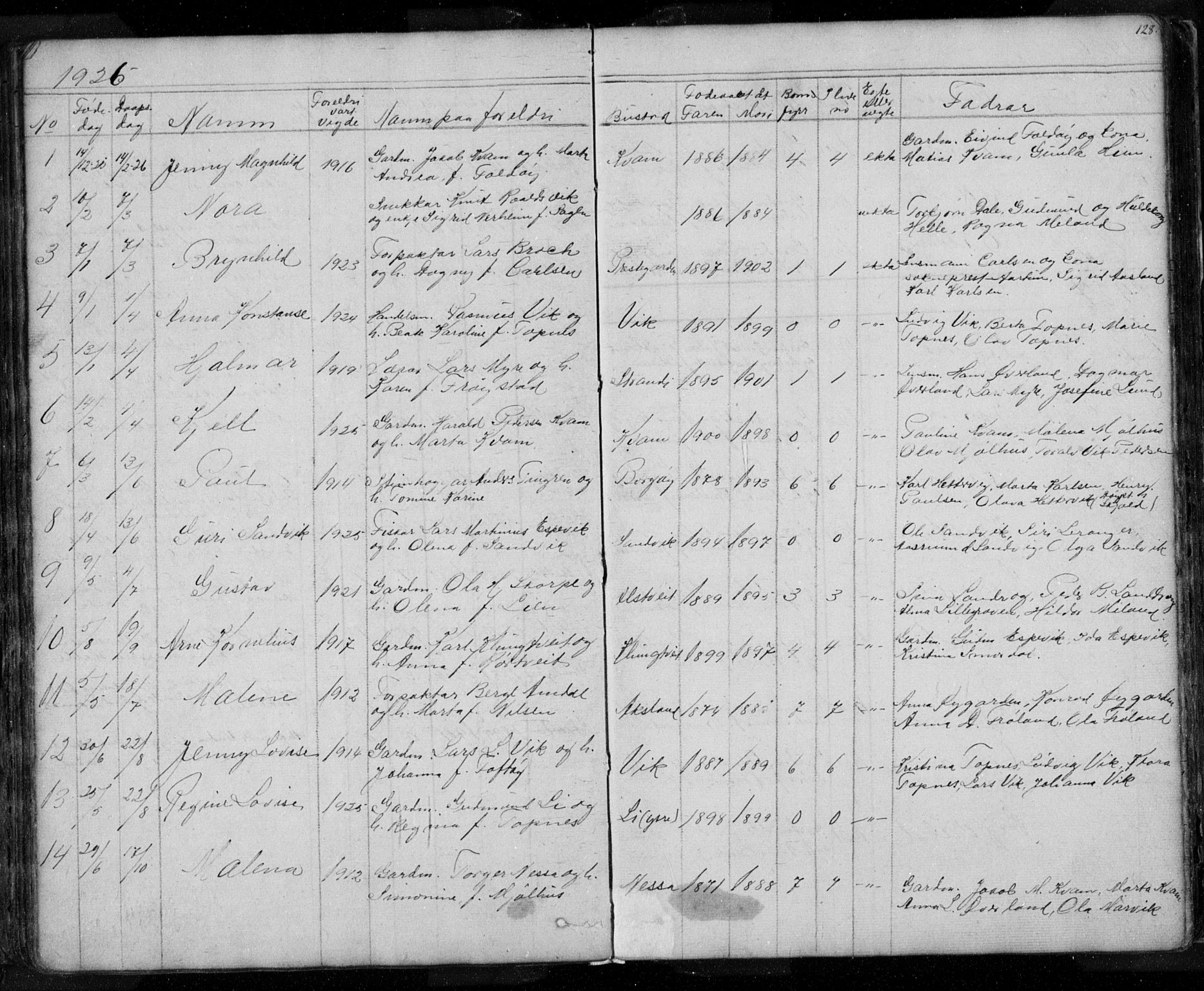 Nedstrand sokneprestkontor, SAST/A-101841/01/V: Parish register (copy) no. B 3, 1848-1933, p. 128