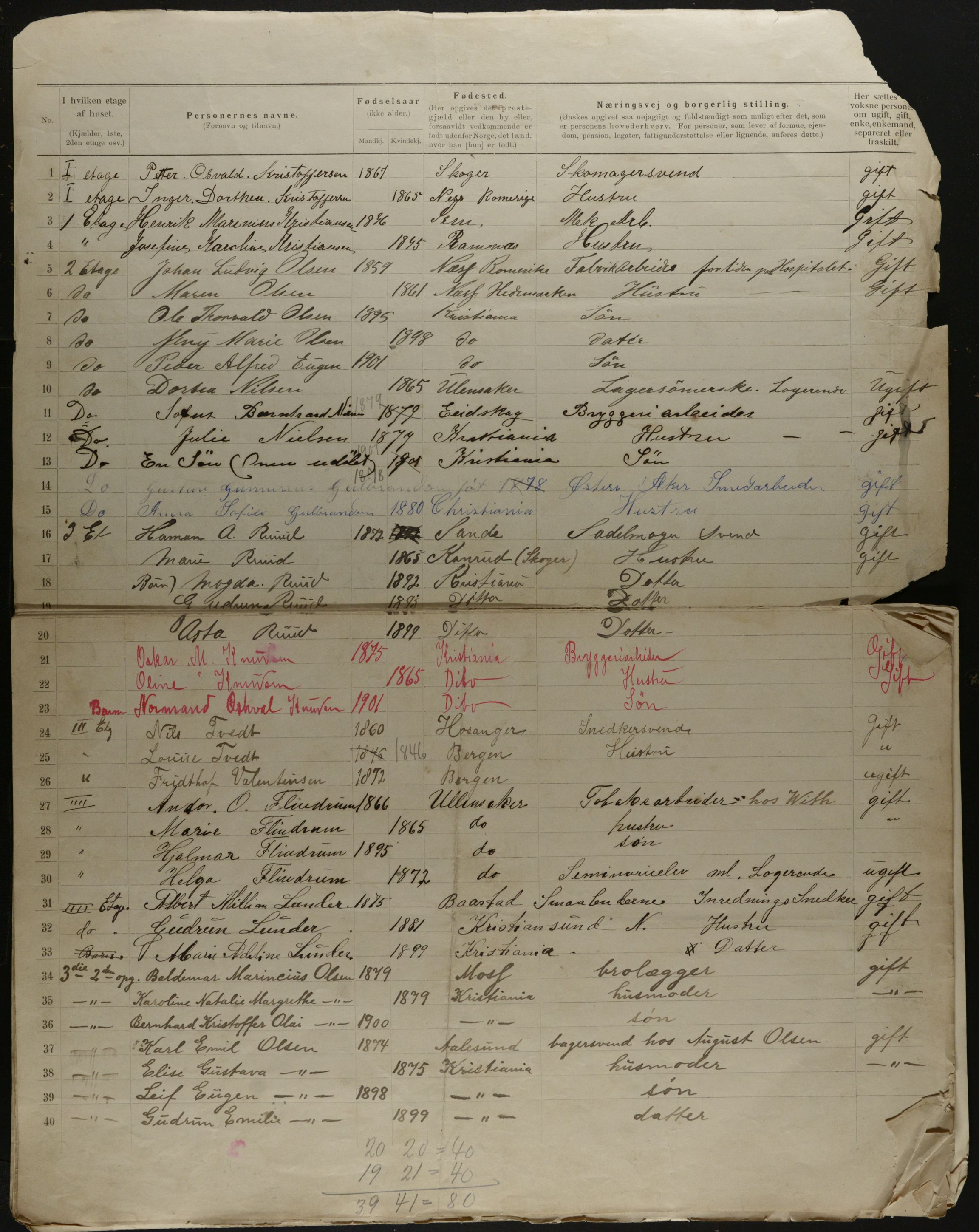 OBA, Municipal Census 1901 for Kristiania, 1901, p. 14456