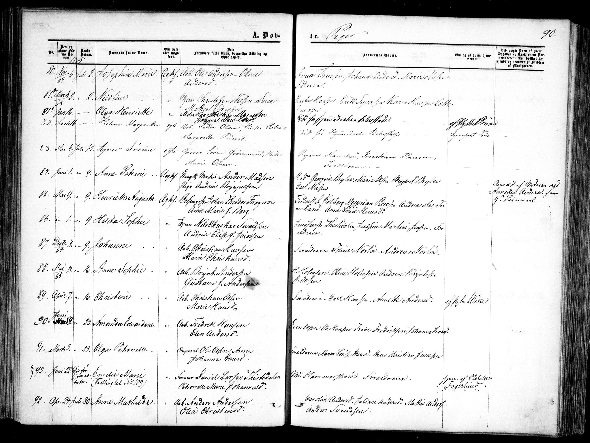 Halden prestekontor Kirkebøker, SAO/A-10909/F/Fa/L0007: Parish register (official) no. I 7, 1857-1865, p. 90