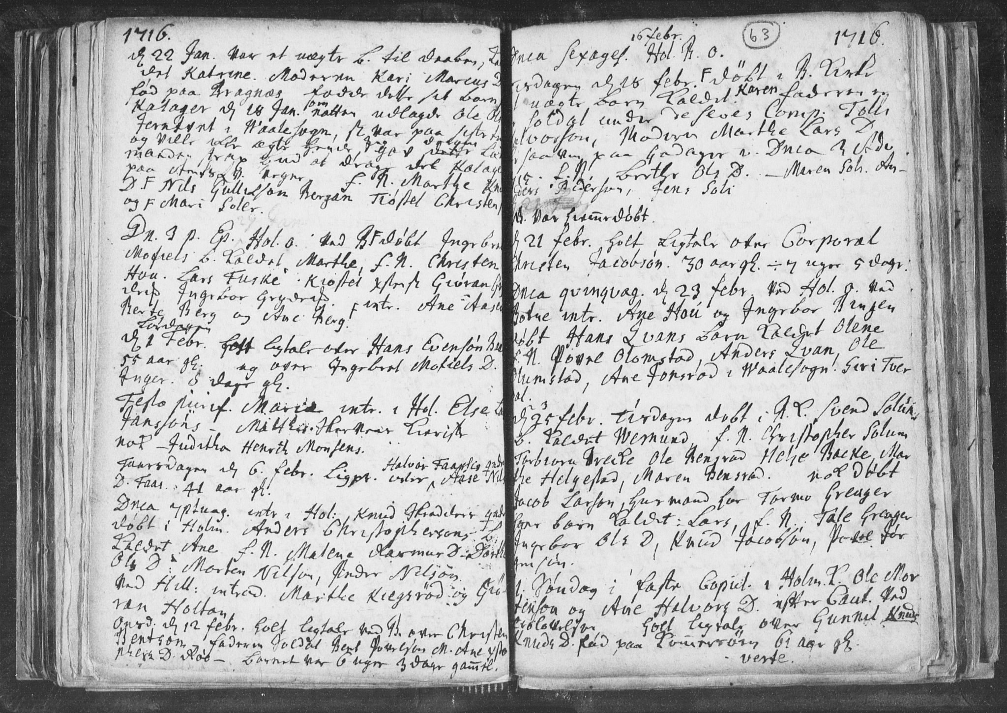 Botne kirkebøker, AV/SAKO-A-340/F/Fa/L0001b: Parish register (official) no. I 1B, 1707-1722, p. 63