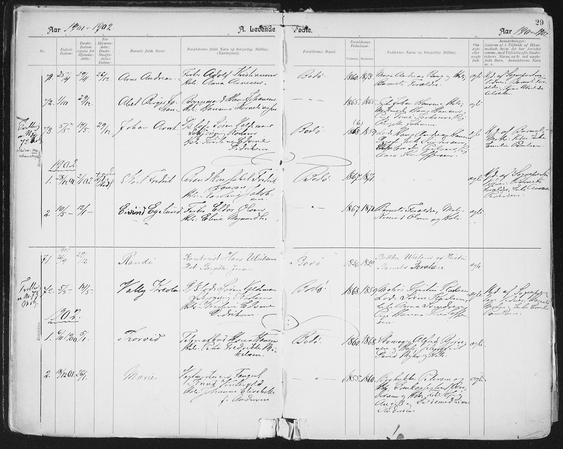 Ministerialprotokoller, klokkerbøker og fødselsregistre - Nordland, SAT/A-1459/801/L0011: Parish register (official) no. 801A11, 1900-1916, p. 29