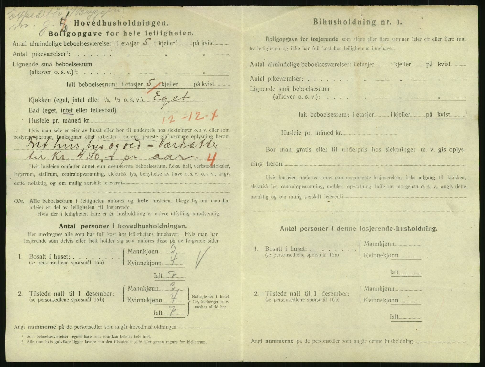 SAH, 1920 census for Lillehammer, 1920, p. 2317