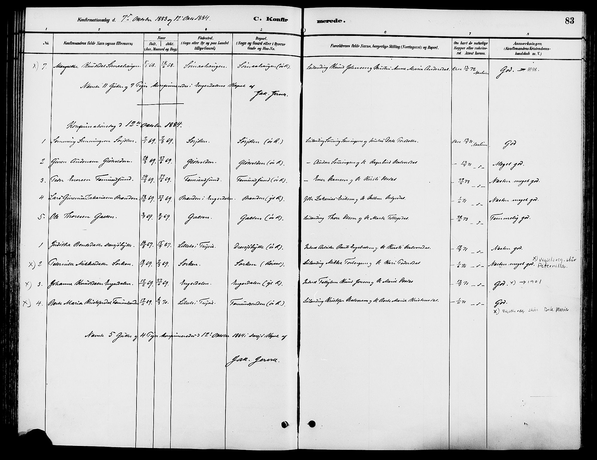 Engerdal prestekontor, AV/SAH-PREST-048/H/Ha/Haa/L0001: Parish register (official) no. 1, 1881-1898, p. 83