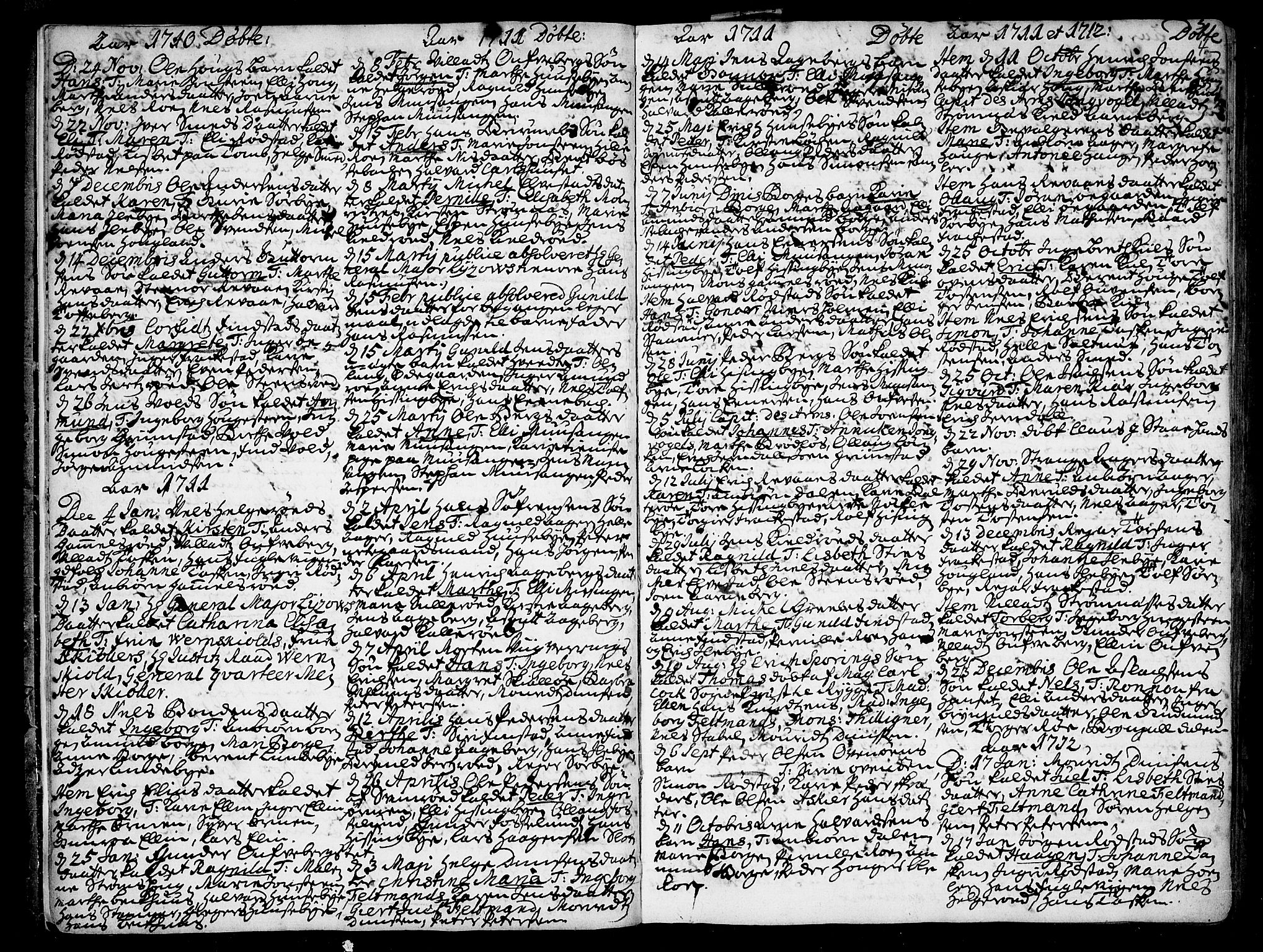 Råde prestekontor kirkebøker, SAO/A-2009/F/Fa/L0001: Parish register (official) no. 1, 1707-1762, p. 4