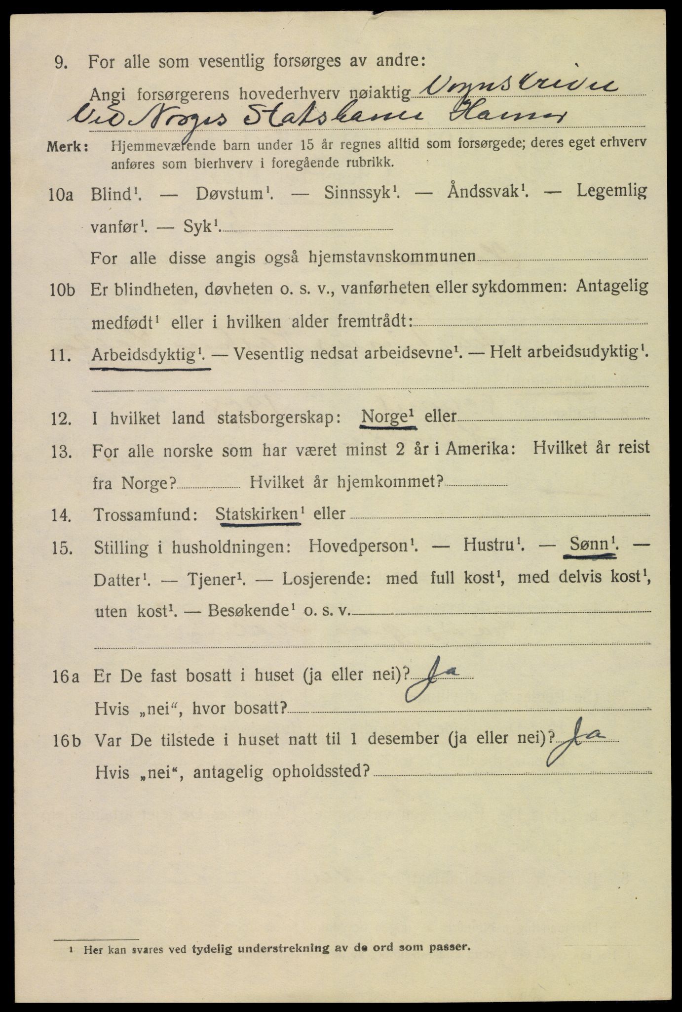 SAH, 1920 census for Hamar, 1920, p. 5752