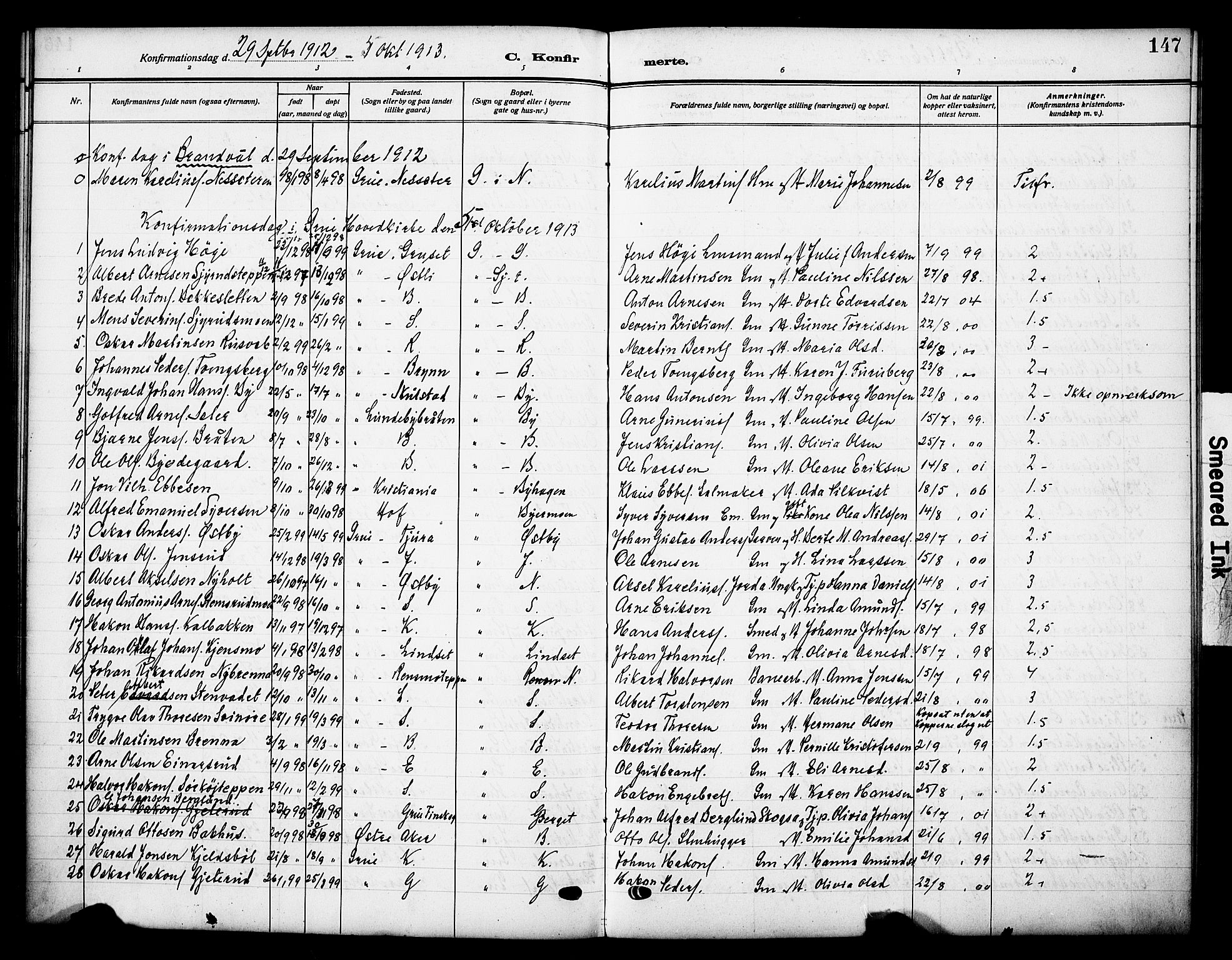 Grue prestekontor, AV/SAH-PREST-036/H/Ha/Haa/L0015: Parish register (official) no. 15, 1911-1922, p. 147