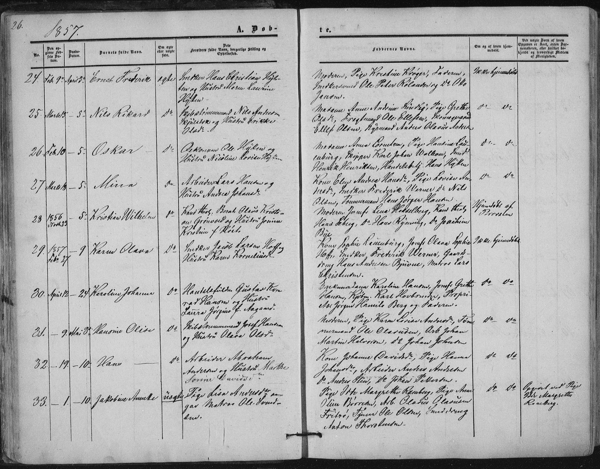 Tønsberg kirkebøker, SAKO/A-330/F/Fa/L0008: Parish register (official) no. I 8, 1855-1864, p. 26