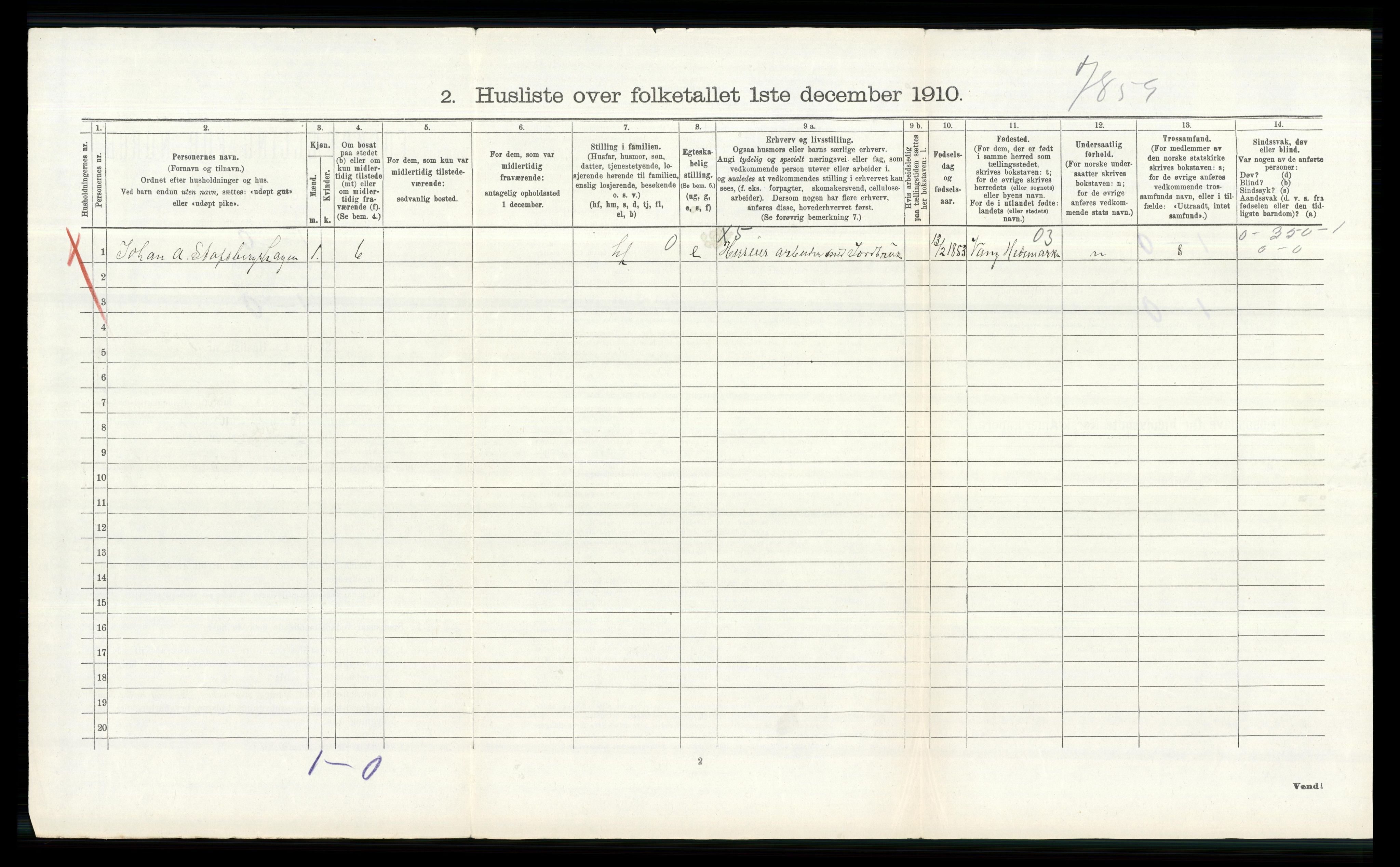 RA, 1910 census for Furnes, 1910, p. 523