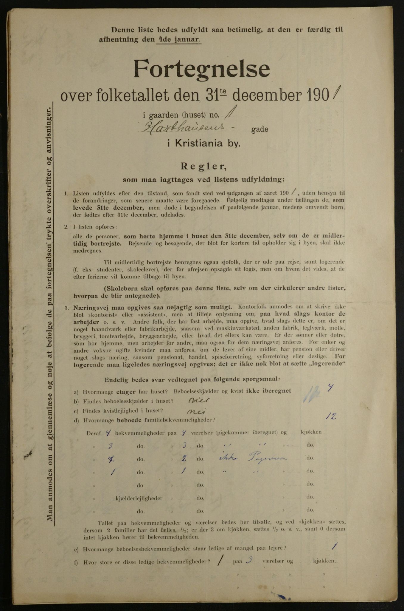 OBA, Municipal Census 1901 for Kristiania, 1901, p. 5691