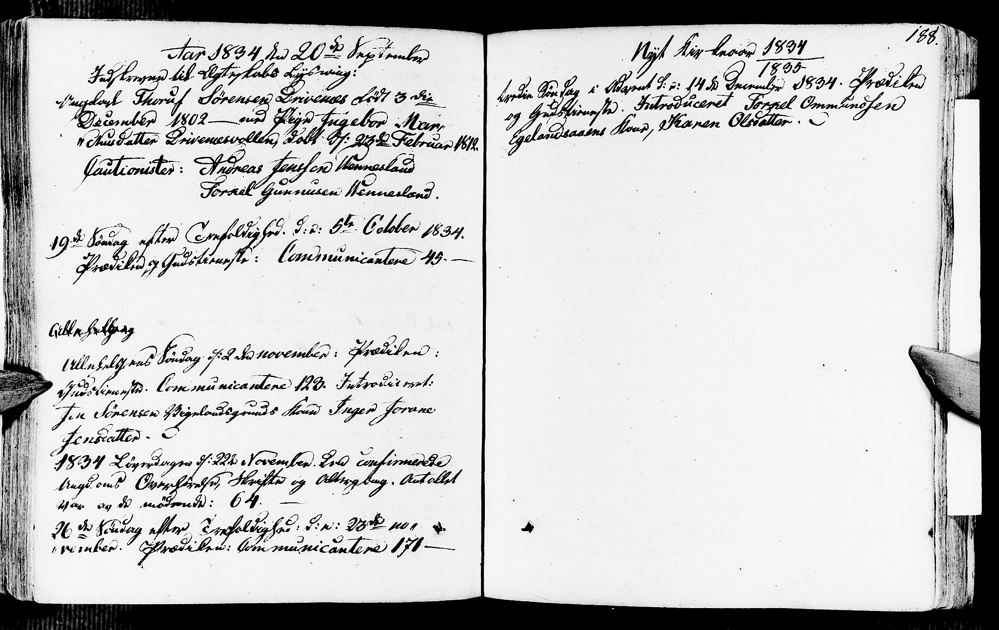 Vennesla sokneprestkontor, AV/SAK-1111-0045/Fa/Fab/L0002: Parish register (official) no. A 2, 1794-1834, p. 188