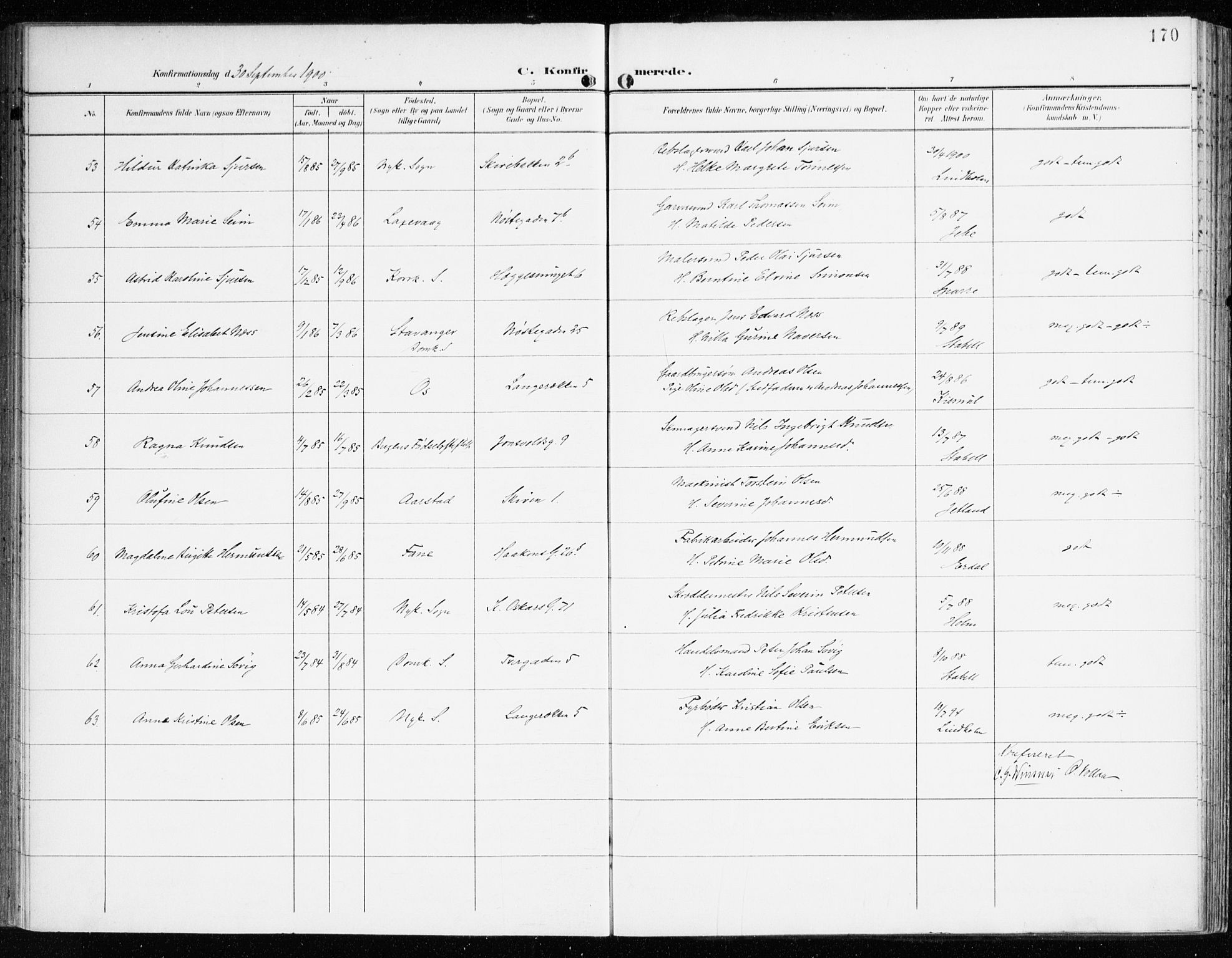 Domkirken sokneprestembete, AV/SAB-A-74801/H/Haa/L0031: Parish register (official) no. C 6, 1898-1915, p. 170