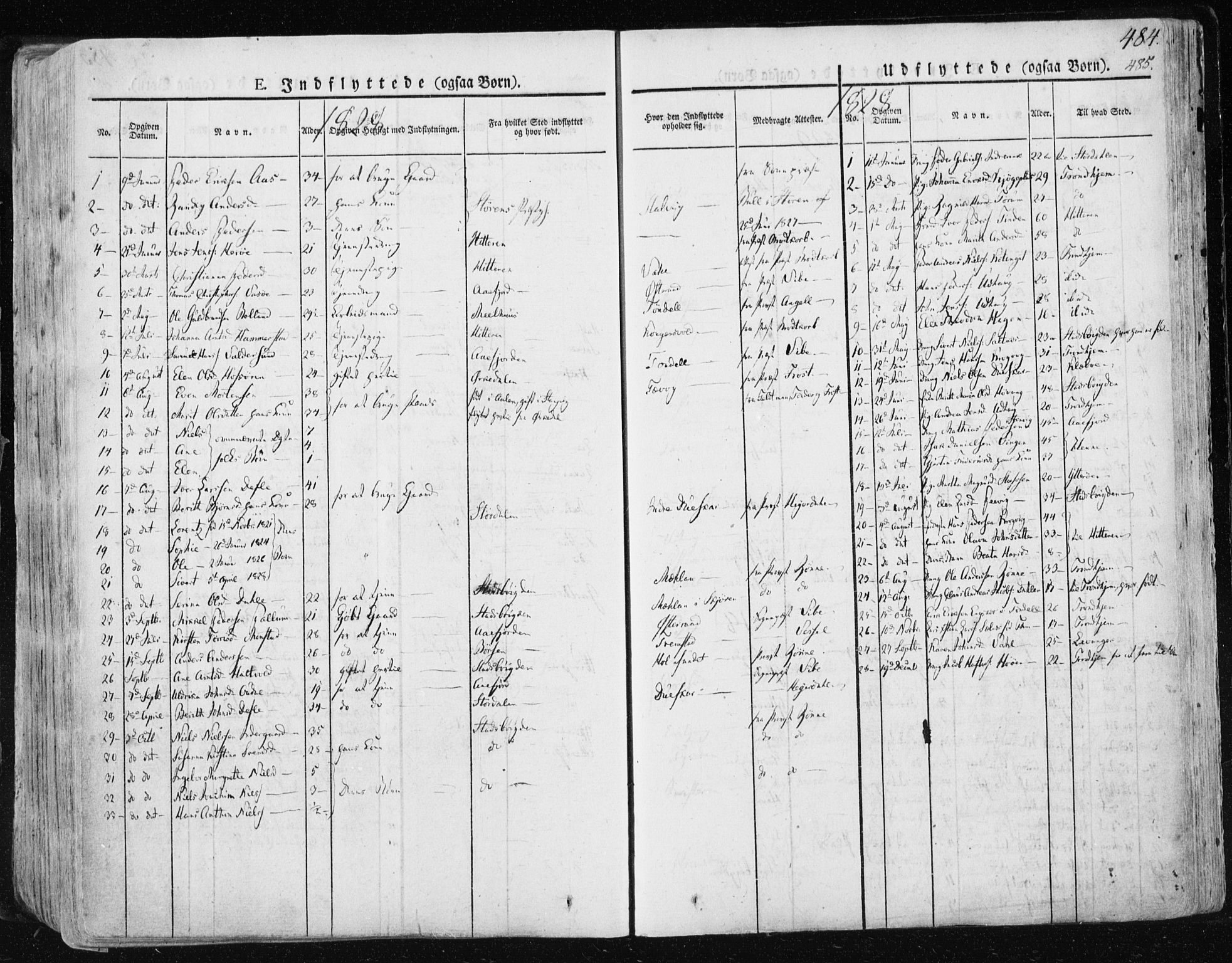 Ministerialprotokoller, klokkerbøker og fødselsregistre - Sør-Trøndelag, SAT/A-1456/659/L0735: Parish register (official) no. 659A05, 1826-1841, p. 484