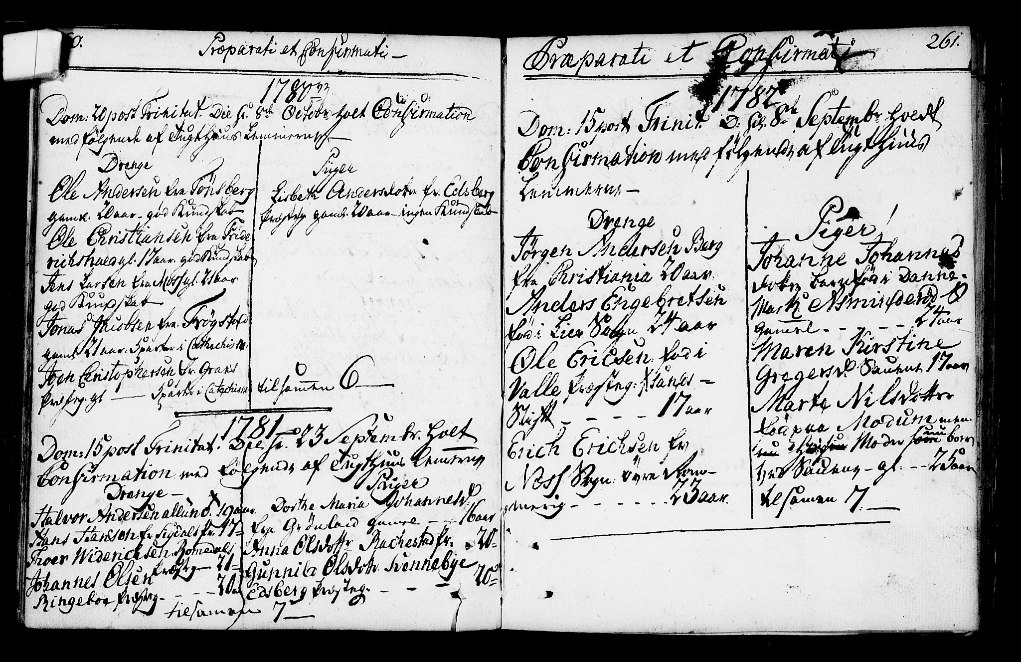 Kristiania tukthusprest Kirkebøker, SAO/A-10881/F/Fa/L0001: Parish register (official) no. 1, 1758-1828, p. 260-261