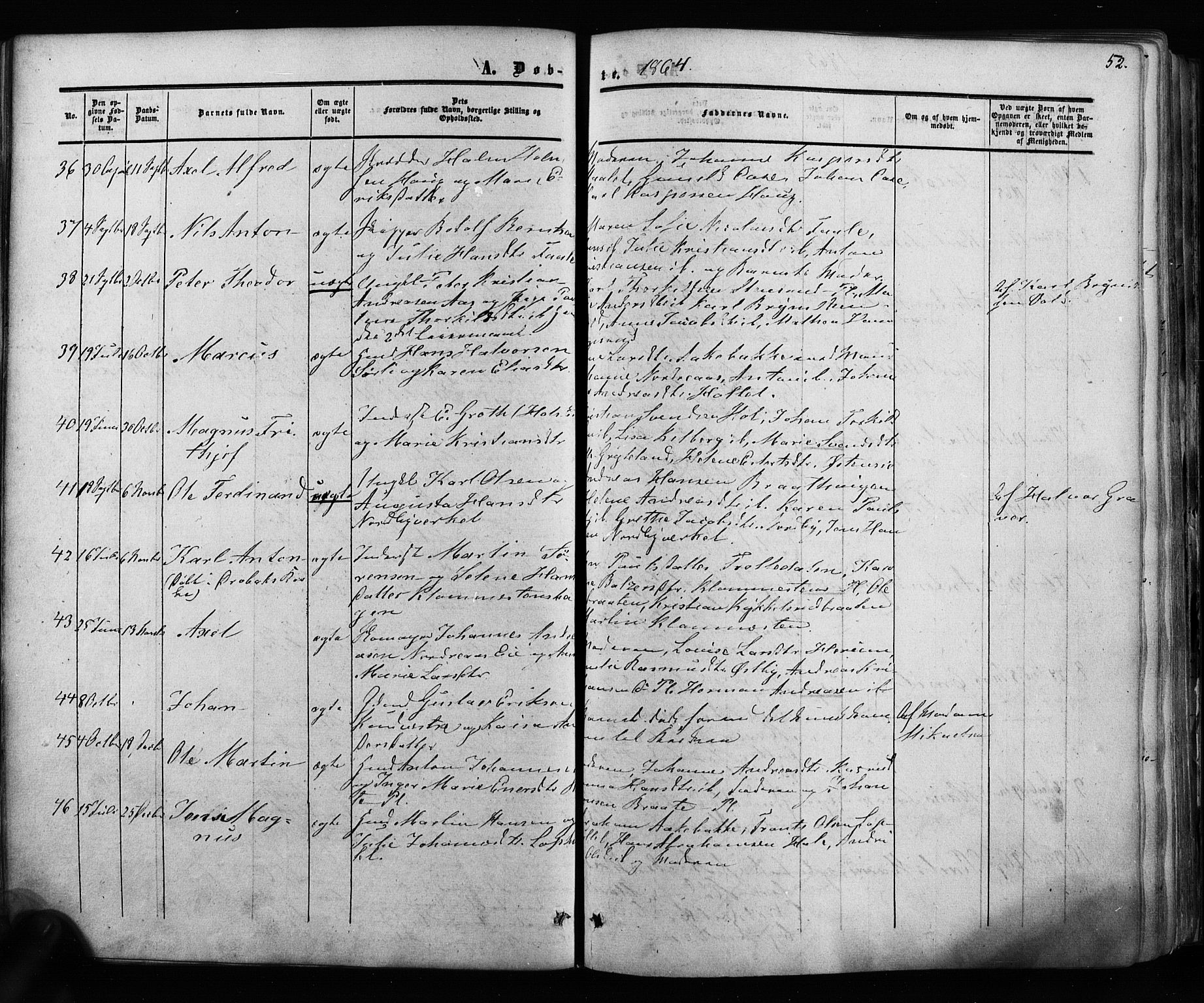 Ås prestekontor Kirkebøker, AV/SAO-A-10894/F/Fa/L0007: Parish register (official) no. I 7, 1854-1870, p. 52