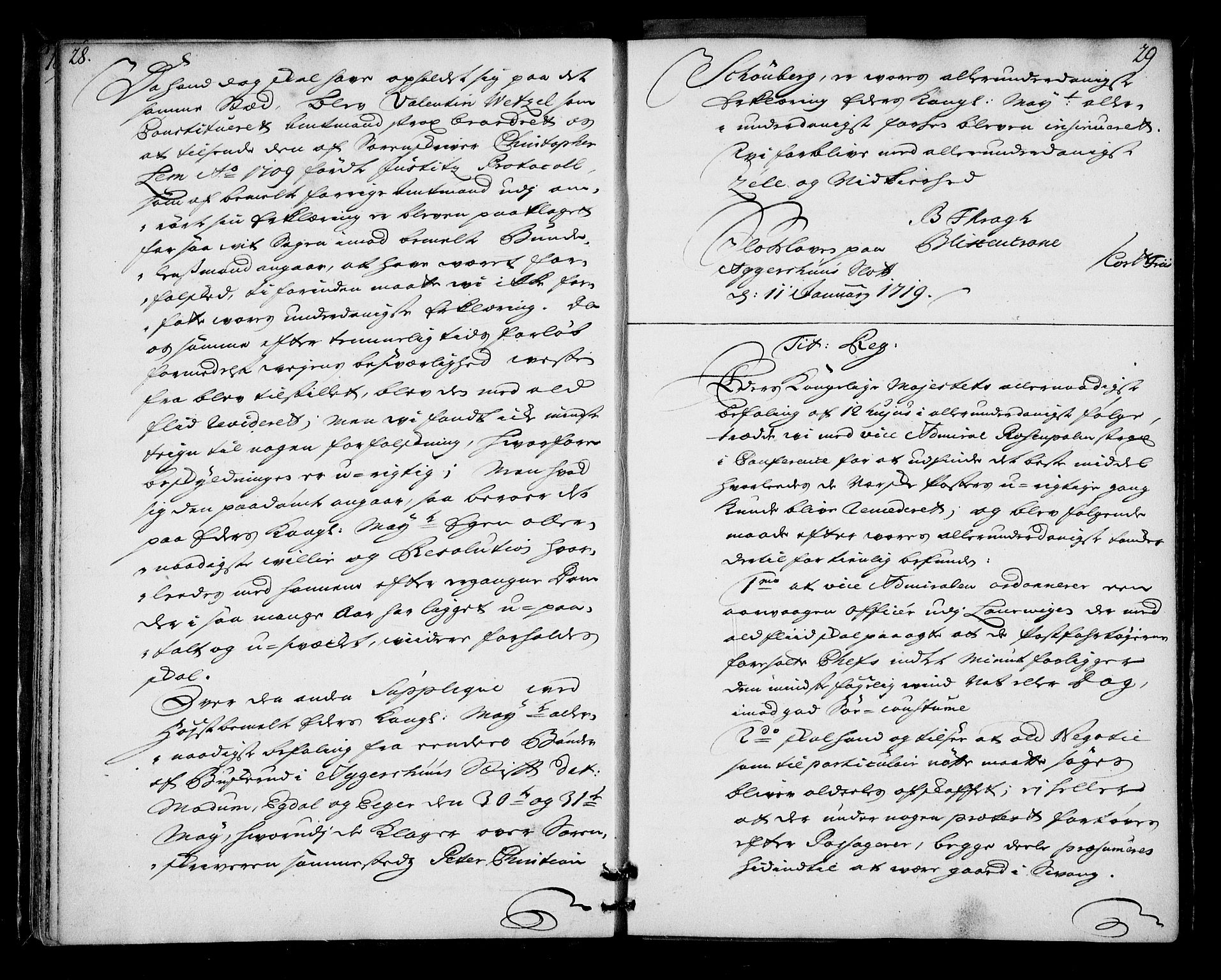Stattholderembetet 1572-1771, AV/RA-EA-2870/Bd/L0002: Relasjonsprotokoll, 1718-1720, p. 28-29