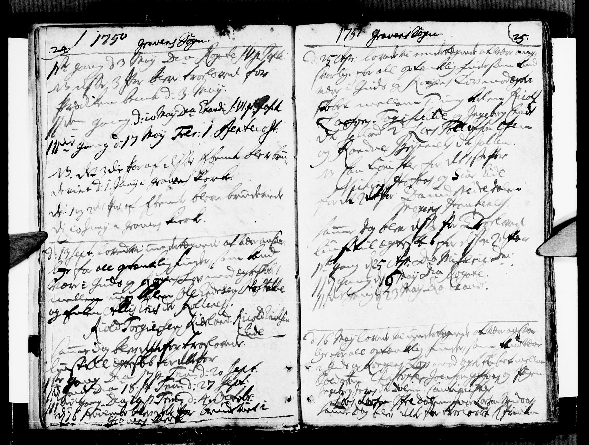 Ulvik sokneprestembete, SAB/A-78801/H/Haa: Parish register (official) no. A 9, 1743-1792, p. 24-25