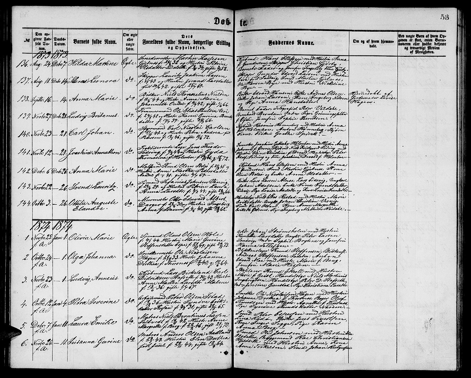 Ministerialprotokoller, klokkerbøker og fødselsregistre - Møre og Romsdal, SAT/A-1454/529/L0465: Parish register (copy) no. 529C02, 1868-1877, p. 53