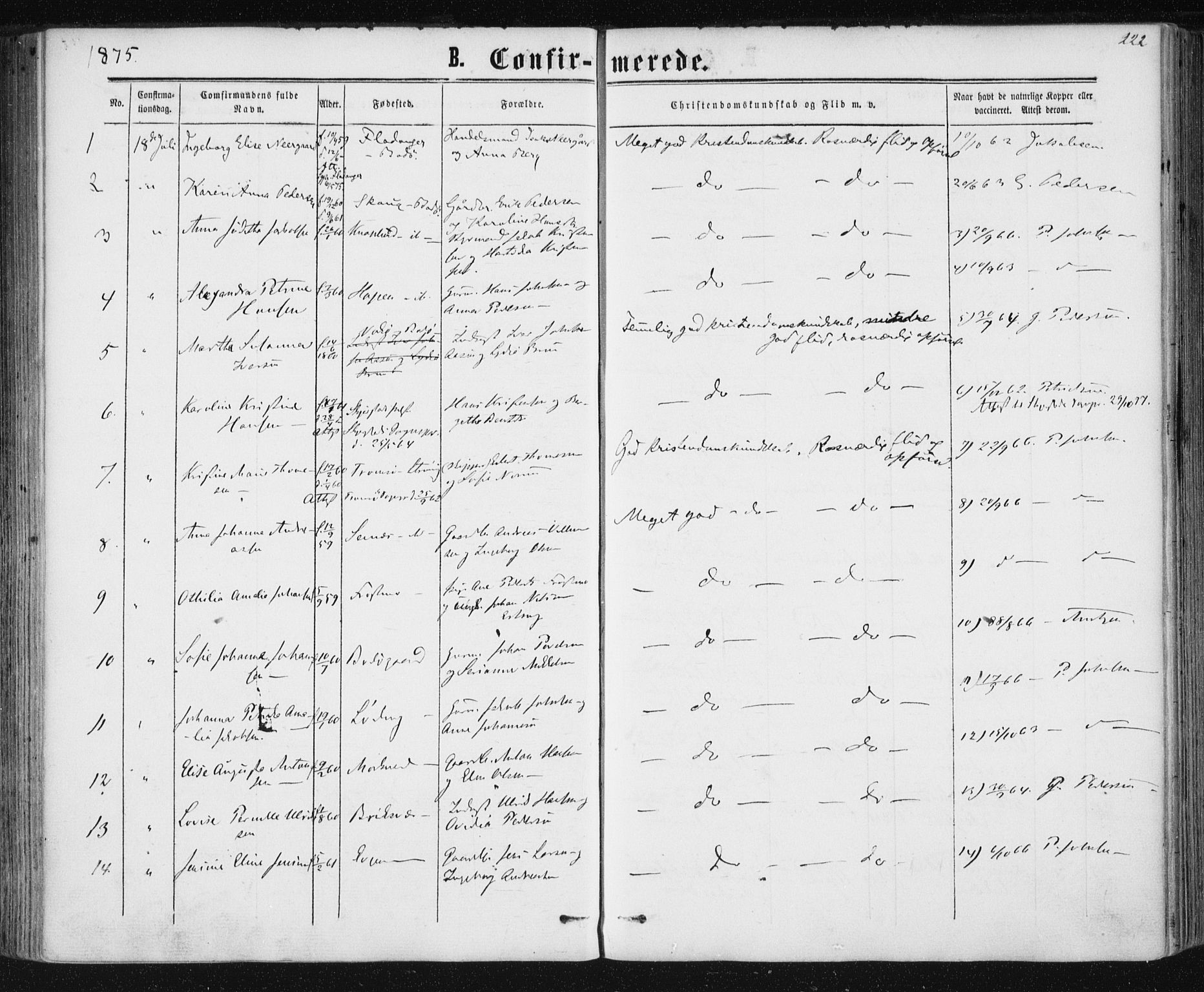 Ministerialprotokoller, klokkerbøker og fødselsregistre - Nordland, AV/SAT-A-1459/801/L0008: Parish register (official) no. 801A08, 1864-1875, p. 222