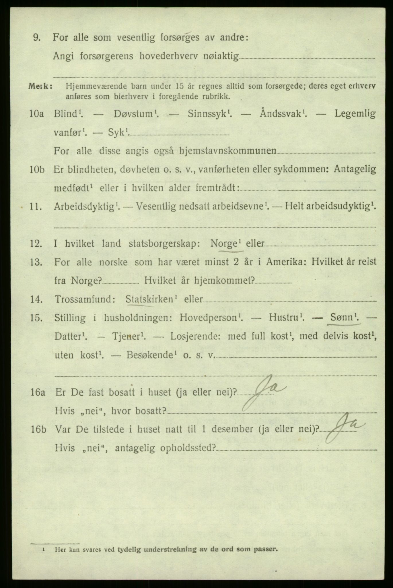 SAB, 1920 census for Jølster, 1920, p. 4305