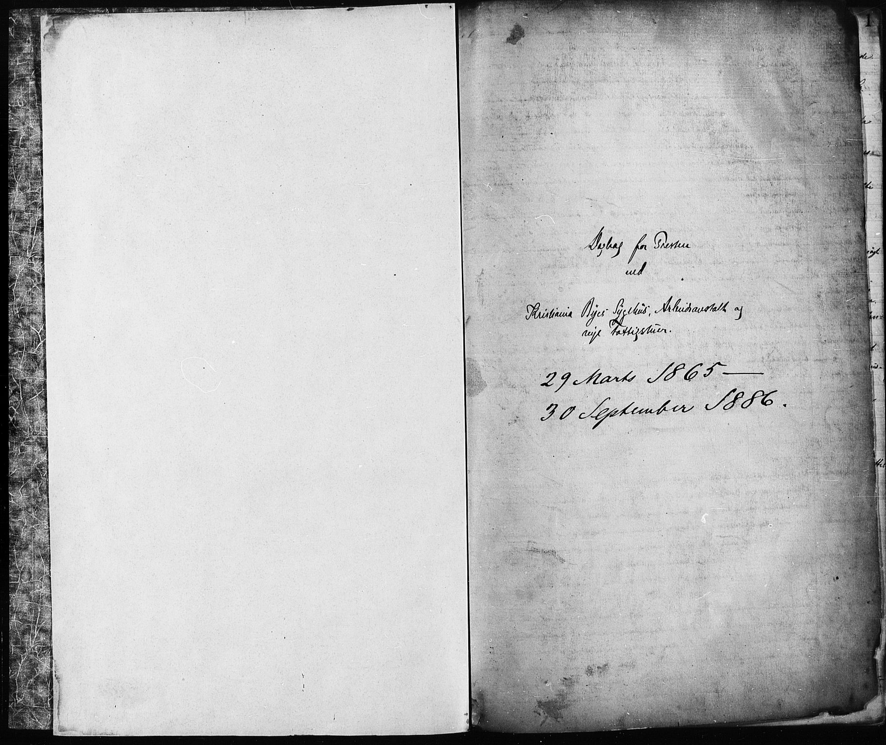 Krohgstøtten sykehusprest Kirkebøker, SAO/A-10854/I/Ia/L0001: Diary records no. 1, 1865-1886