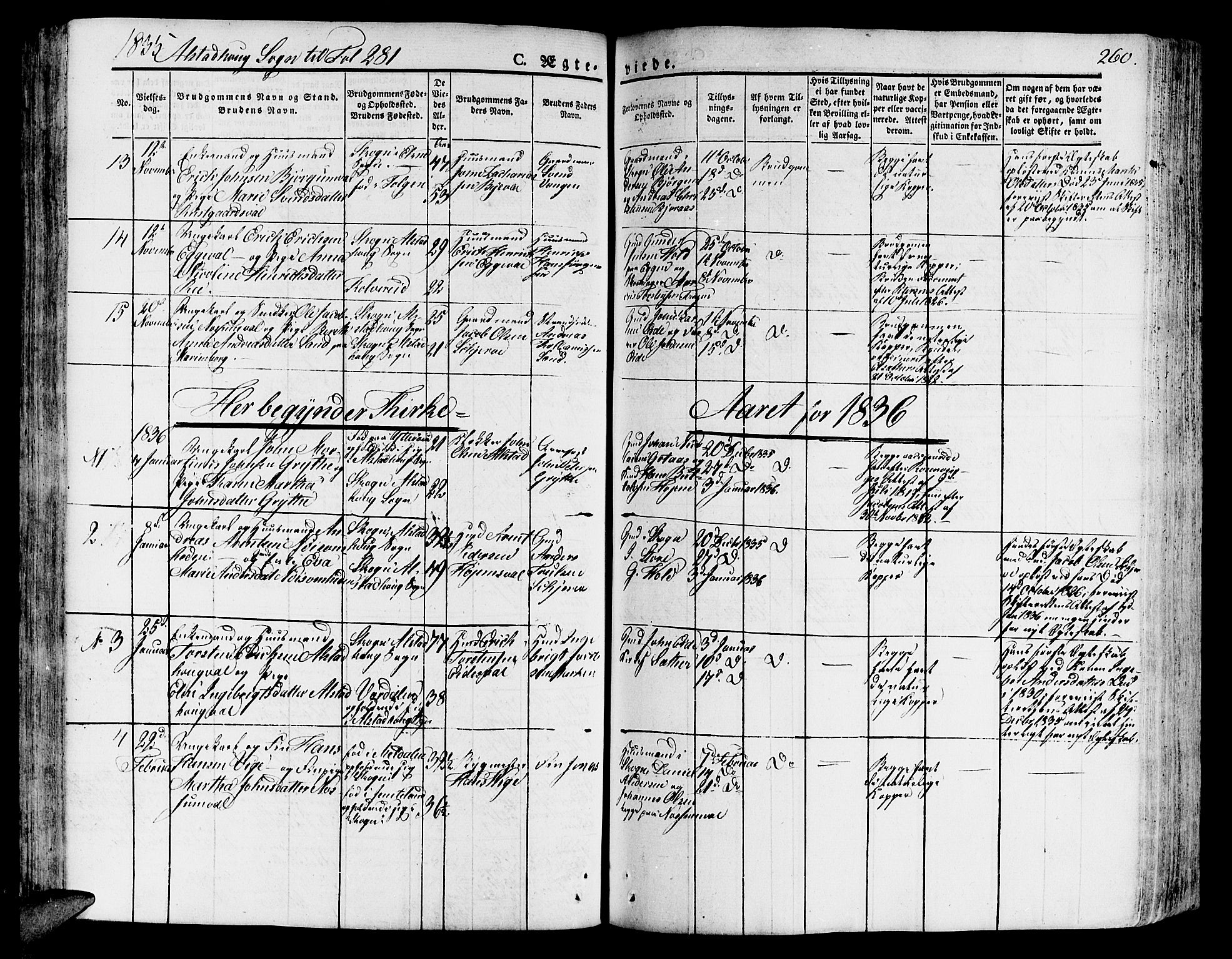 Ministerialprotokoller, klokkerbøker og fødselsregistre - Nord-Trøndelag, SAT/A-1458/717/L0152: Parish register (official) no. 717A05 /1, 1825-1836, p. 260