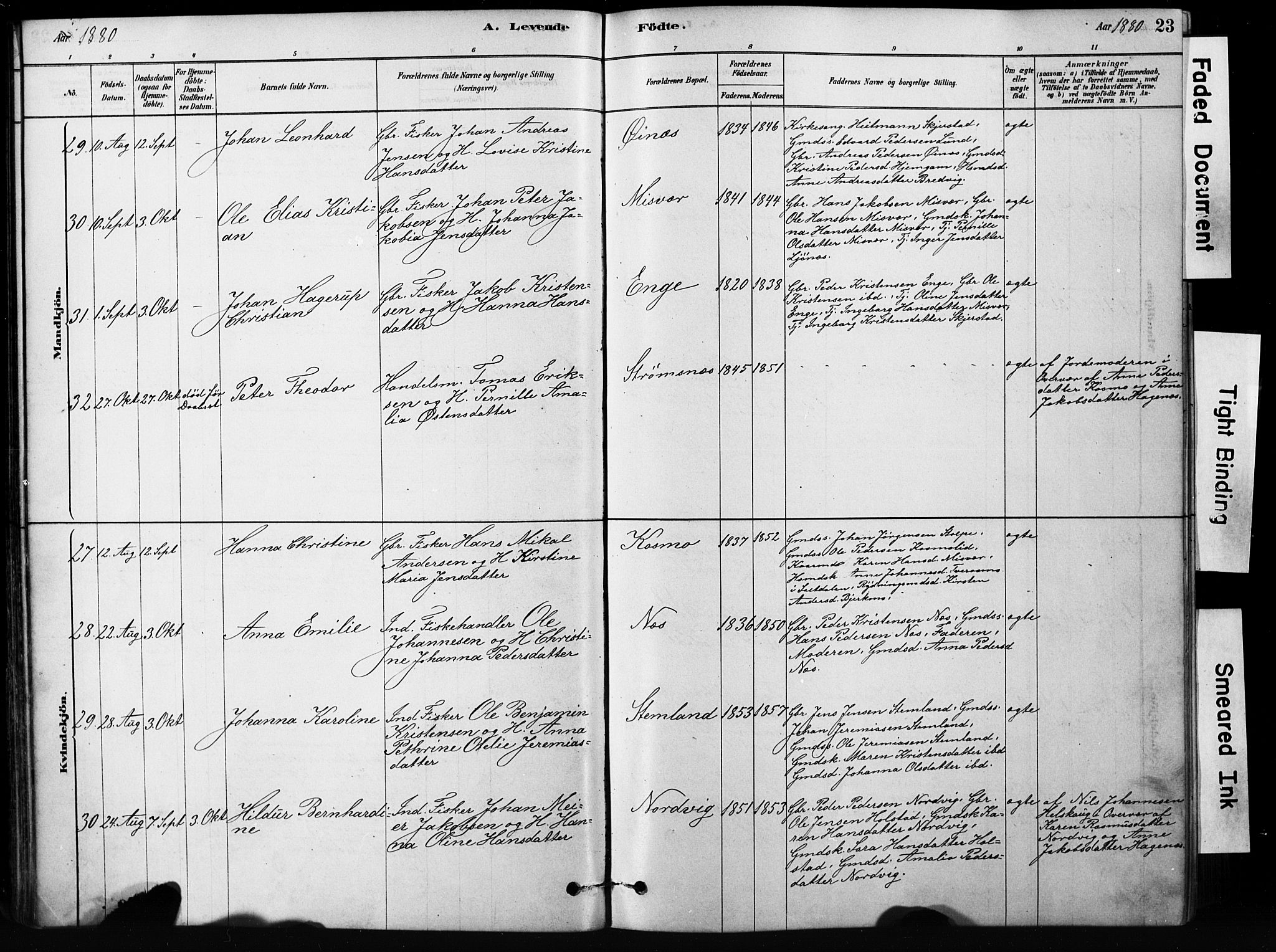 Ministerialprotokoller, klokkerbøker og fødselsregistre - Nordland, AV/SAT-A-1459/852/L0754: Parish register (copy) no. 852C05, 1878-1894, p. 23