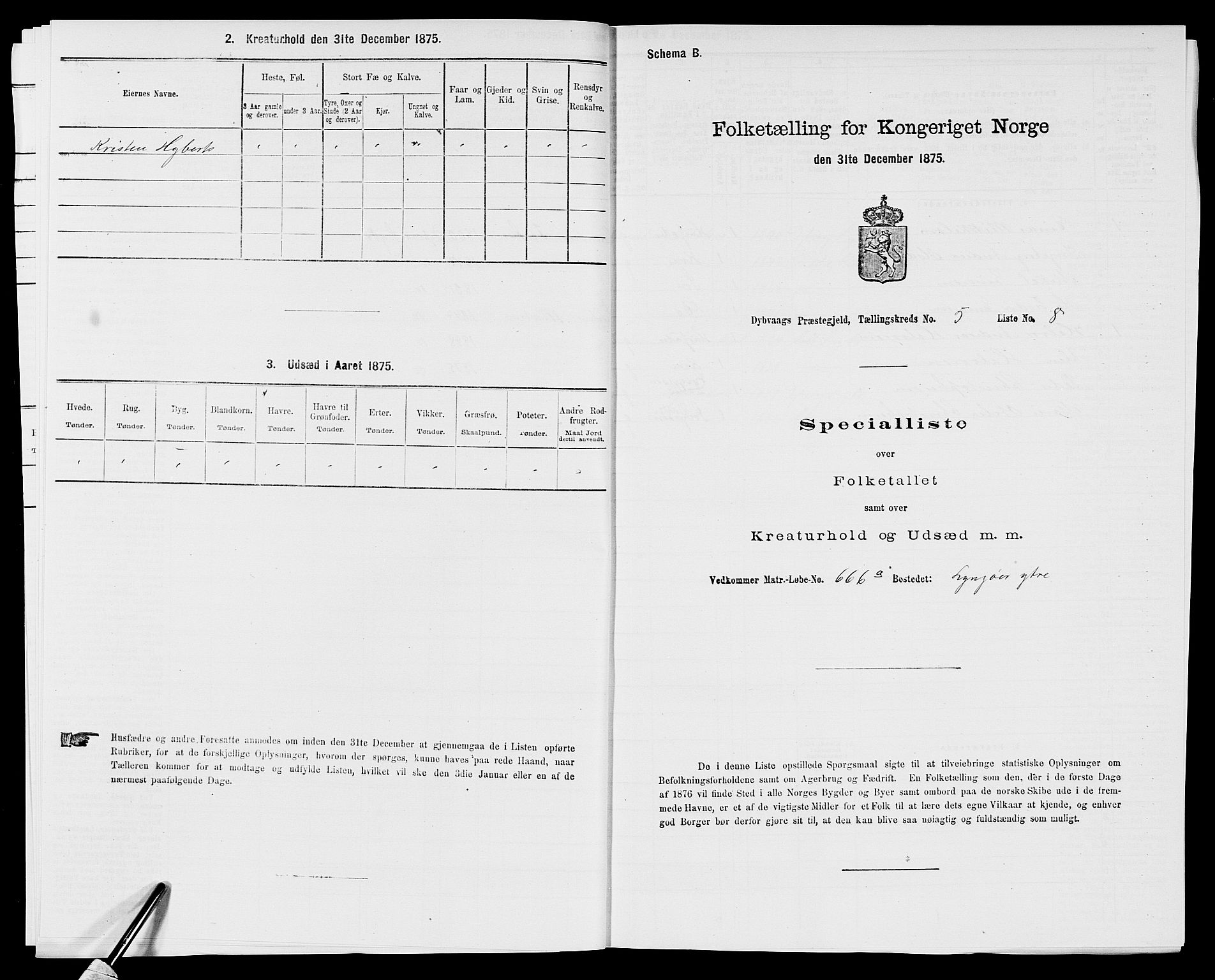 SAK, 1875 census for 0915P Dypvåg, 1875, p. 549