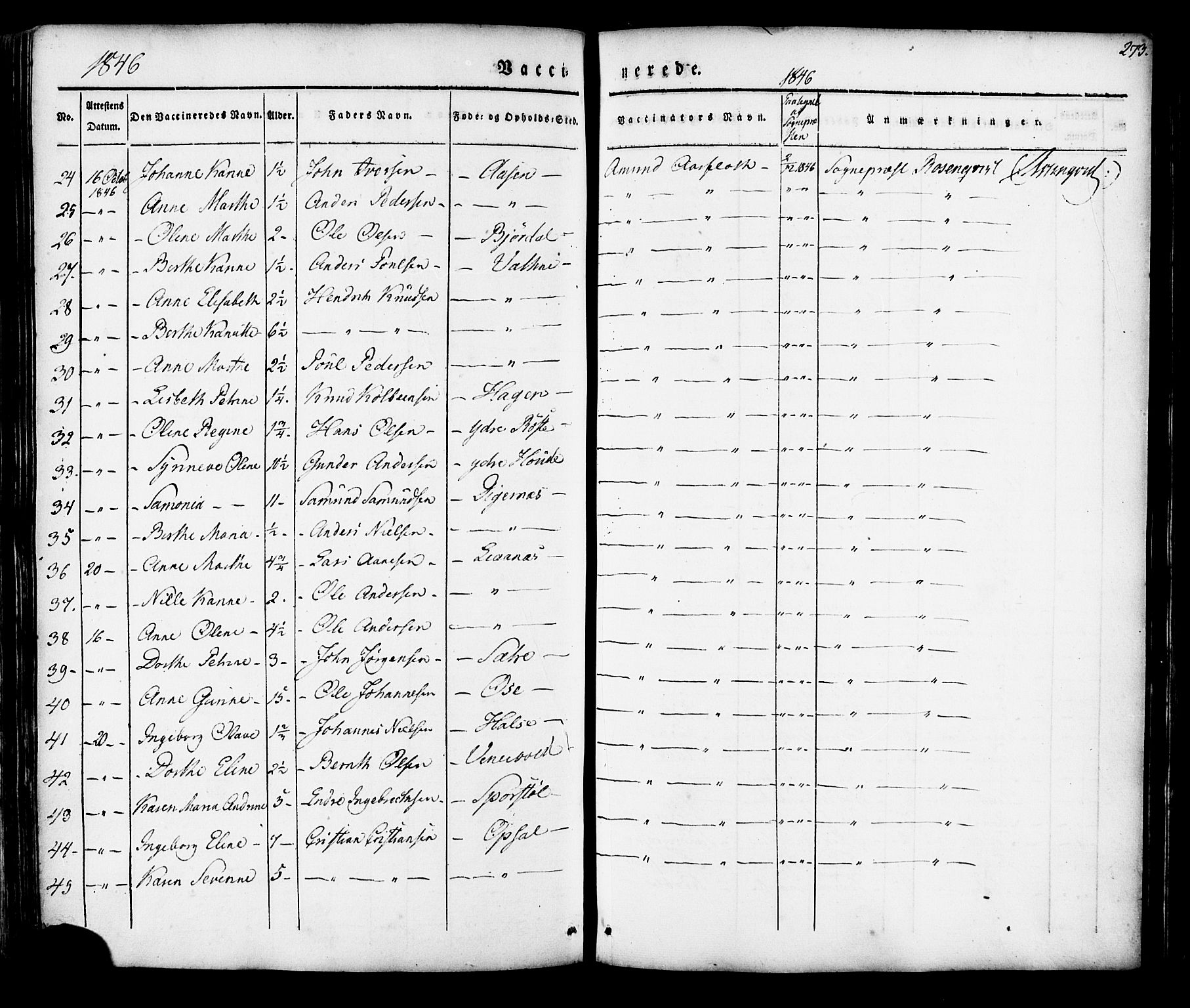 Ministerialprotokoller, klokkerbøker og fødselsregistre - Møre og Romsdal, AV/SAT-A-1454/513/L0174: Parish register (official) no. 513A01, 1831-1855, p. 273