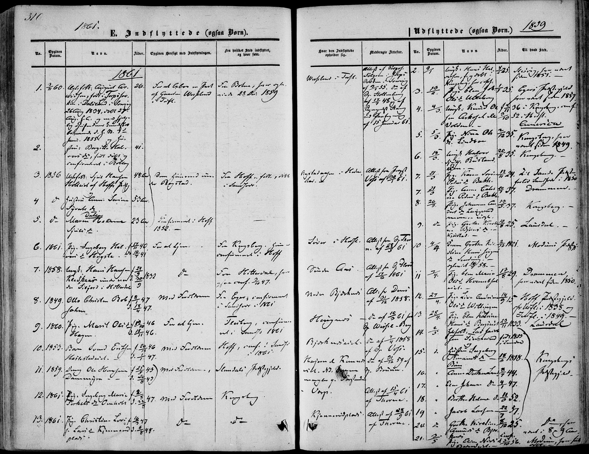 Sandsvær kirkebøker, SAKO/A-244/F/Fa/L0006: Parish register (official) no. I 6, 1857-1868, p. 310