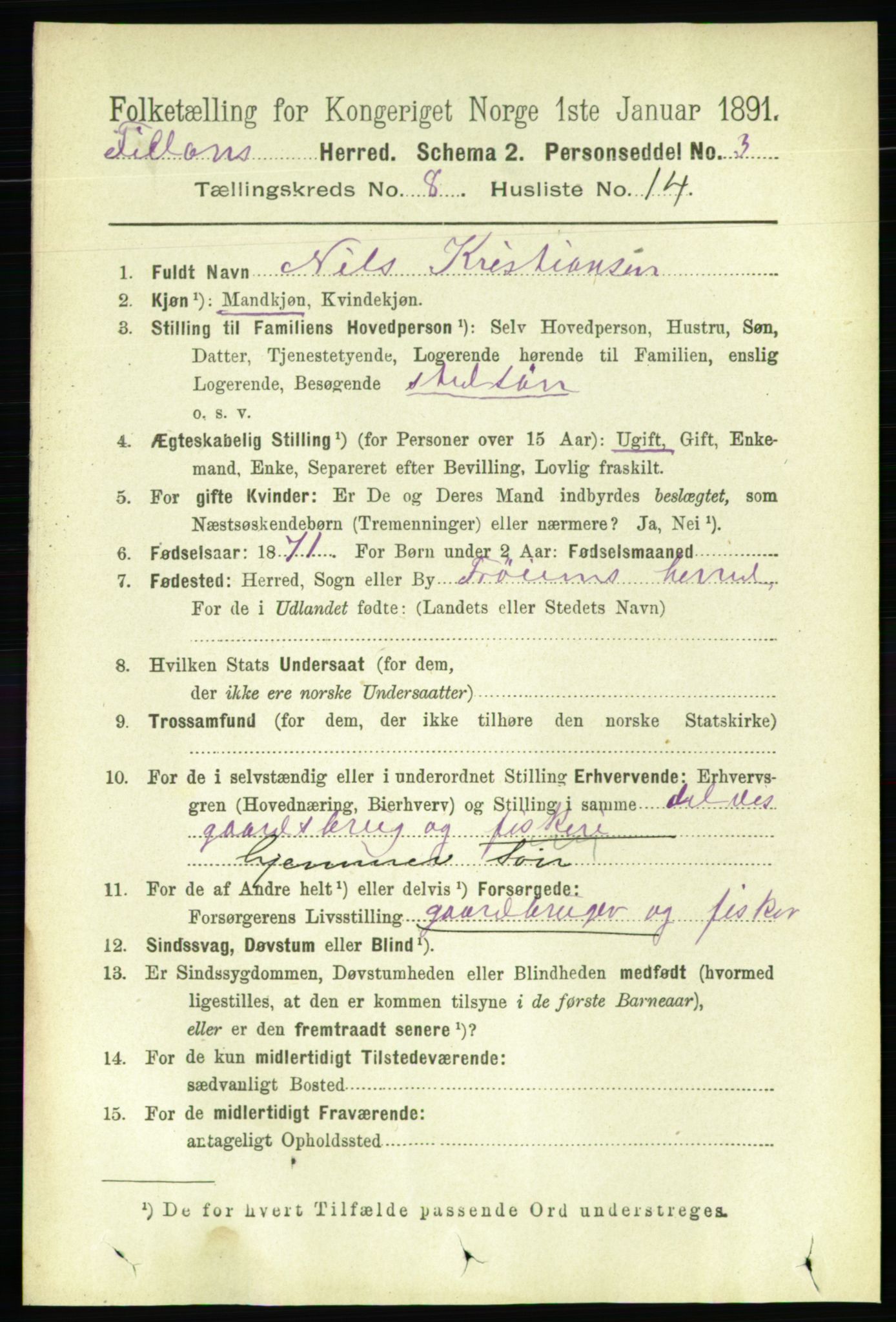 RA, 1891 census for 1616 Fillan, 1891, p. 1957