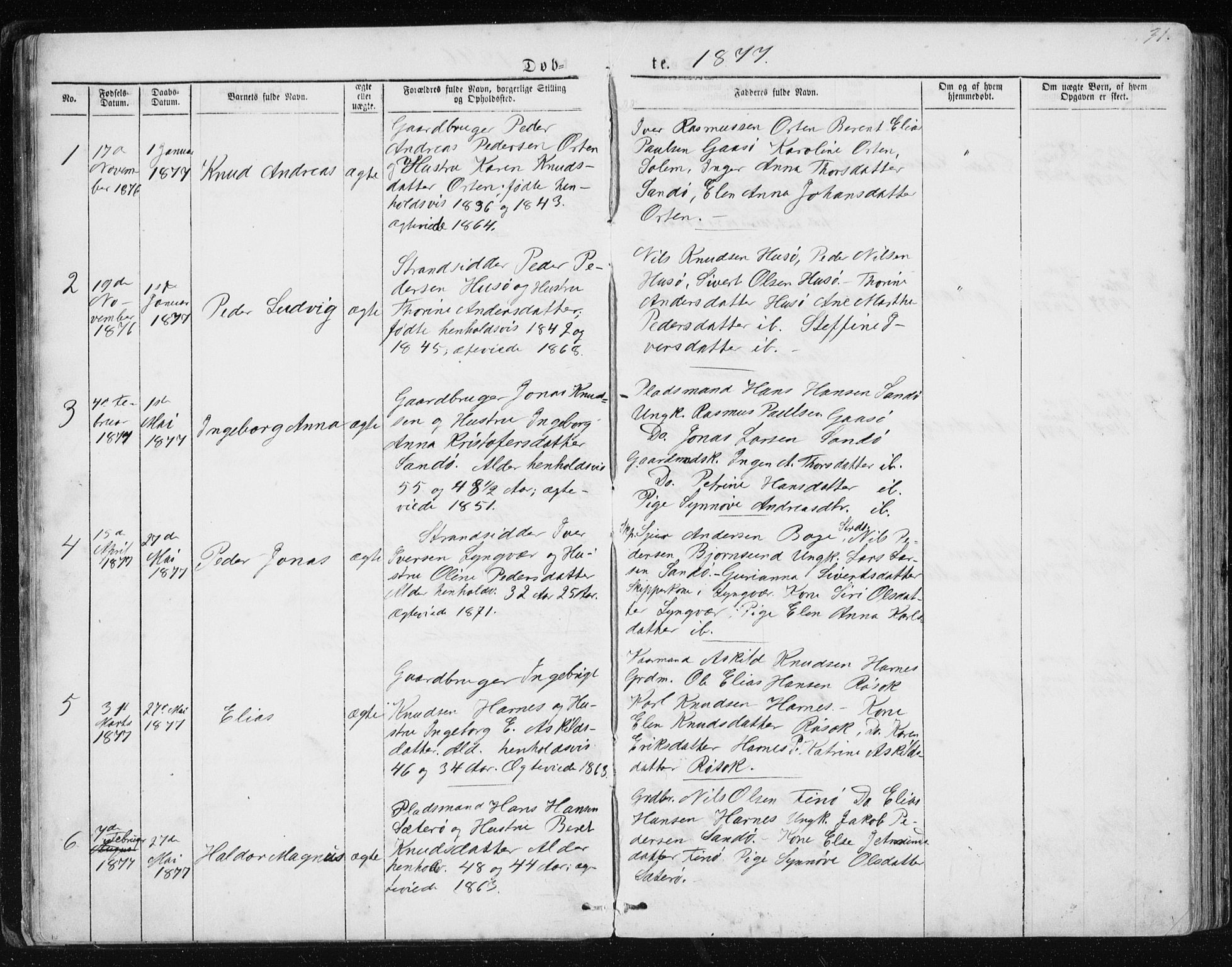 Ministerialprotokoller, klokkerbøker og fødselsregistre - Møre og Romsdal, AV/SAT-A-1454/561/L0732: Parish register (copy) no. 561C02, 1867-1900, p. 31