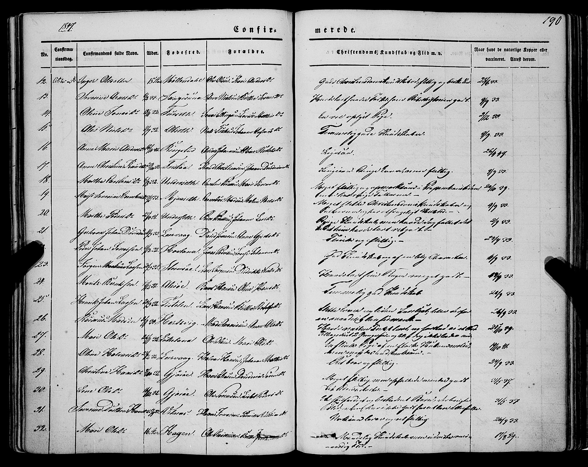 Askvoll sokneprestembete, AV/SAB-A-79501/H/Haa/Haaa/L0011/0001: Parish register (official) no. A 11 I, 1845-1864, p. 190