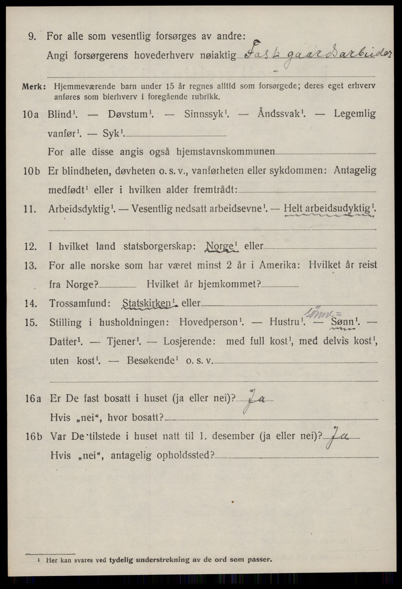 SAT, 1920 census for Tingvoll, 1920, p. 5881