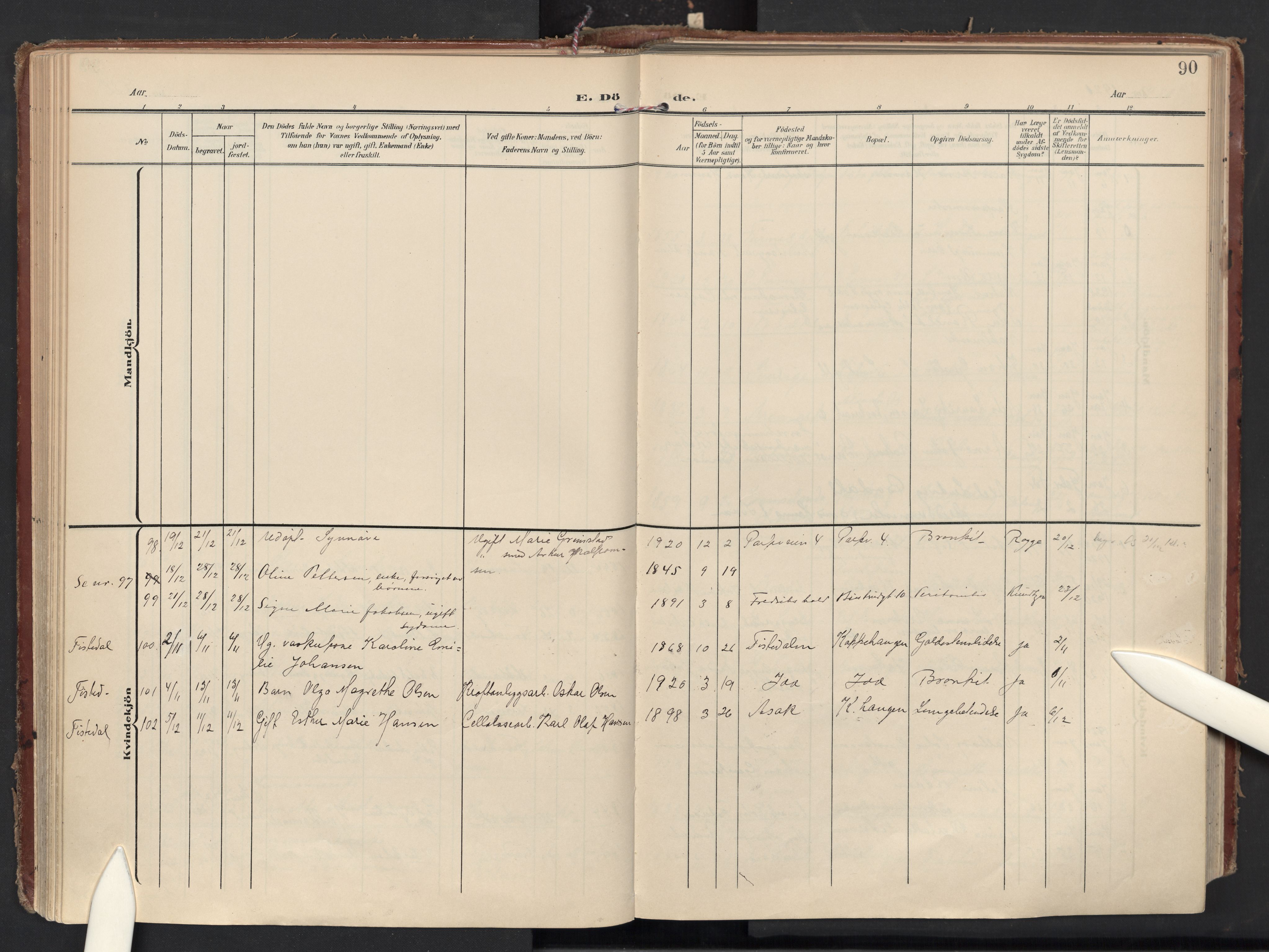 Halden prestekontor Kirkebøker, SAO/A-10909/F/Fa/L0016: Parish register (official) no. I 16, 1907-1925, p. 90