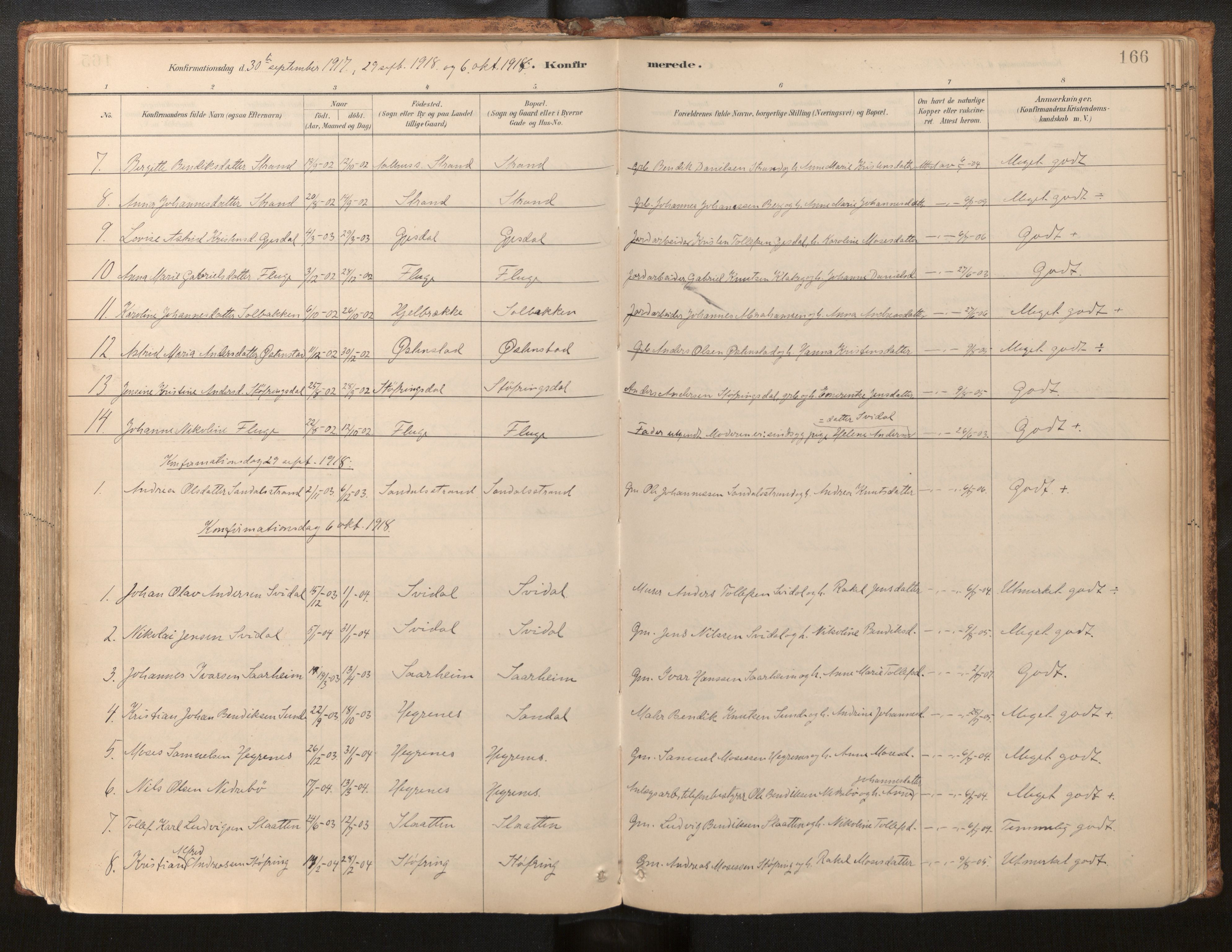 Jølster sokneprestembete, AV/SAB-A-80701/H/Haa/Haab/L0001: Parish register (official) no. B 1, 1882-1930, p. 166