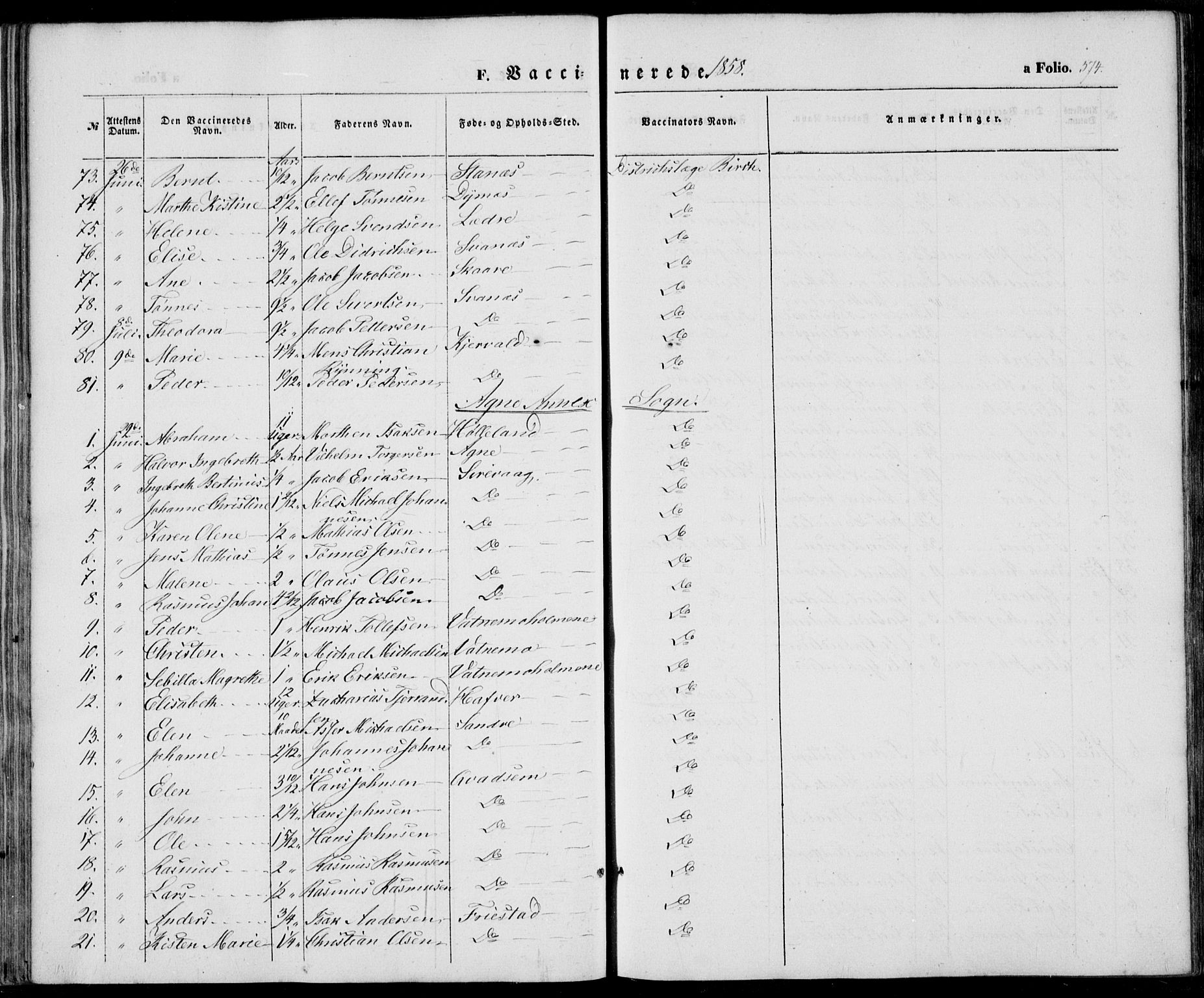 Eigersund sokneprestkontor, SAST/A-101807/S08/L0013: Parish register (official) no. A 12.2, 1850-1865, p. 574