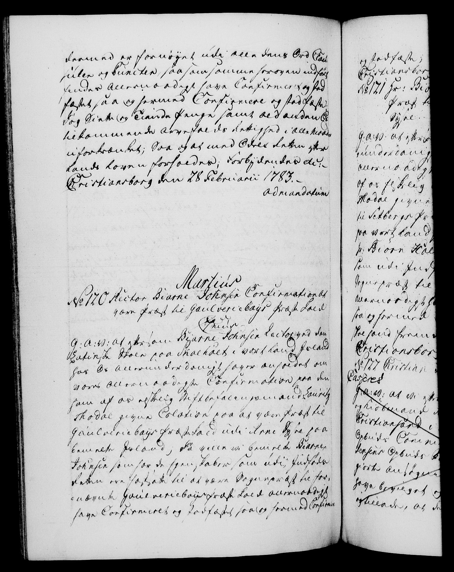 Danske Kanselli 1572-1799, RA/EA-3023/F/Fc/Fca/Fcaa/L0049: Norske registre, 1782-1783, p. 465b