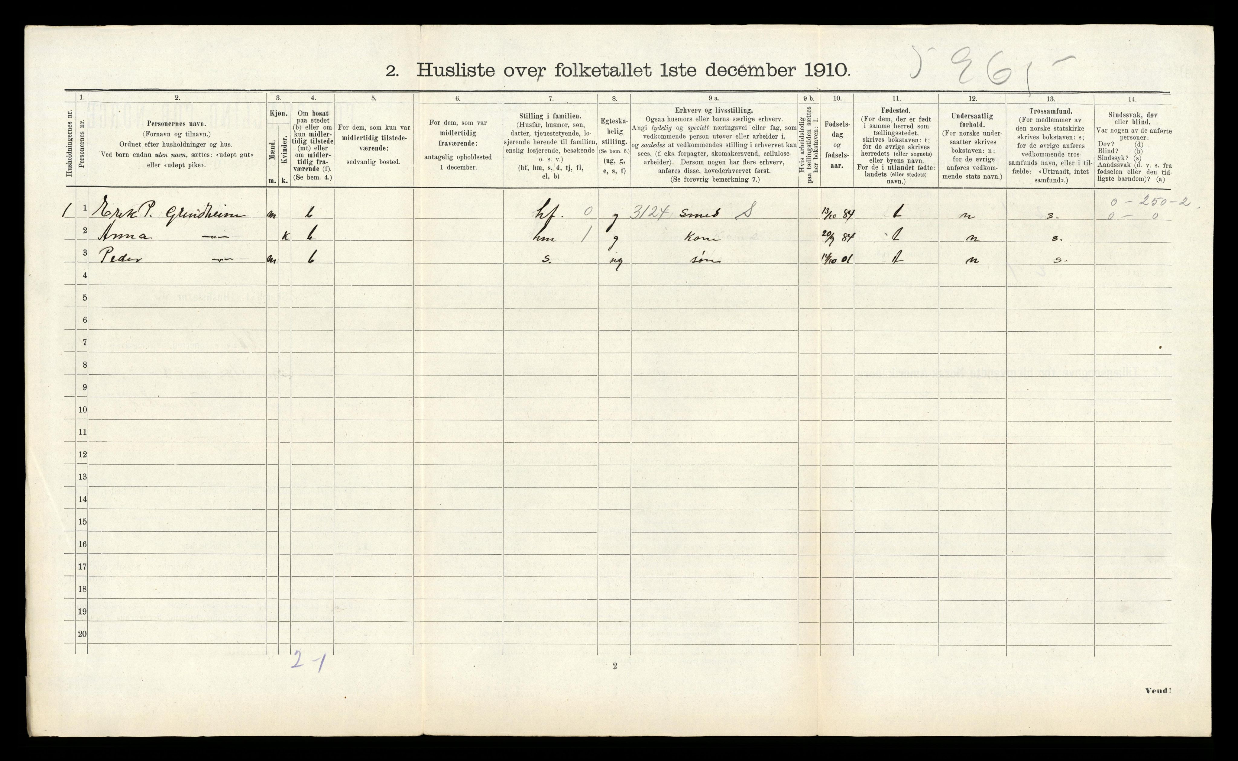 RA, 1910 census for Etne, 1910, p. 755