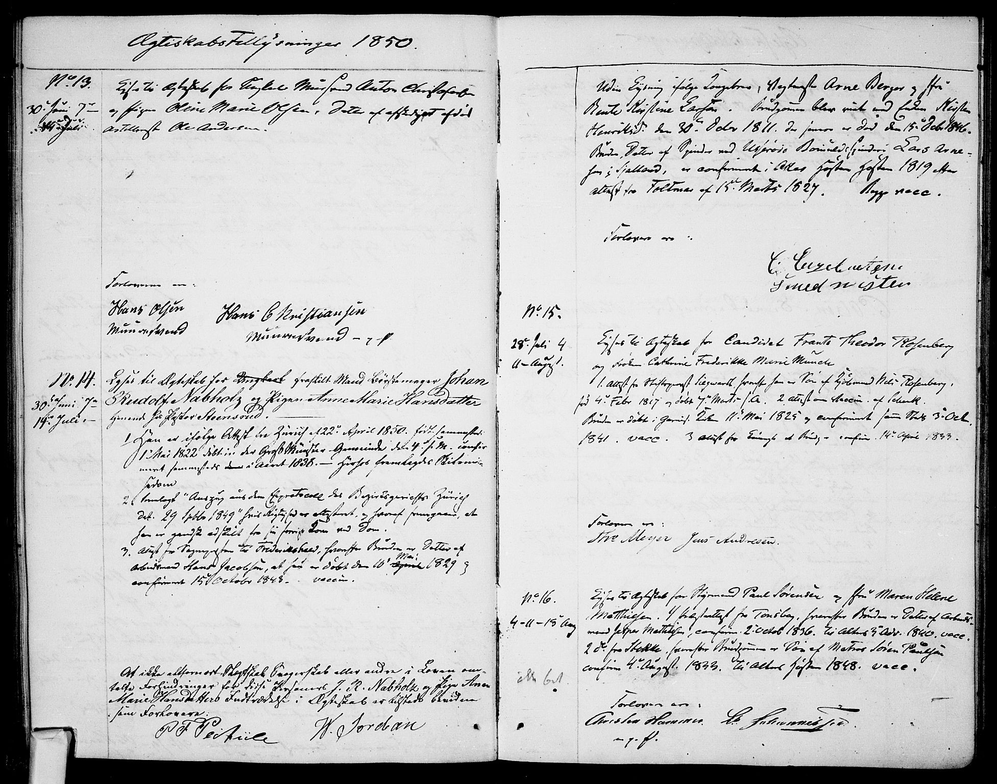 Garnisonsmenigheten Kirkebøker, AV/SAO-A-10846/H/Ha/L0005: Banns register no. I 5, 1844-1856