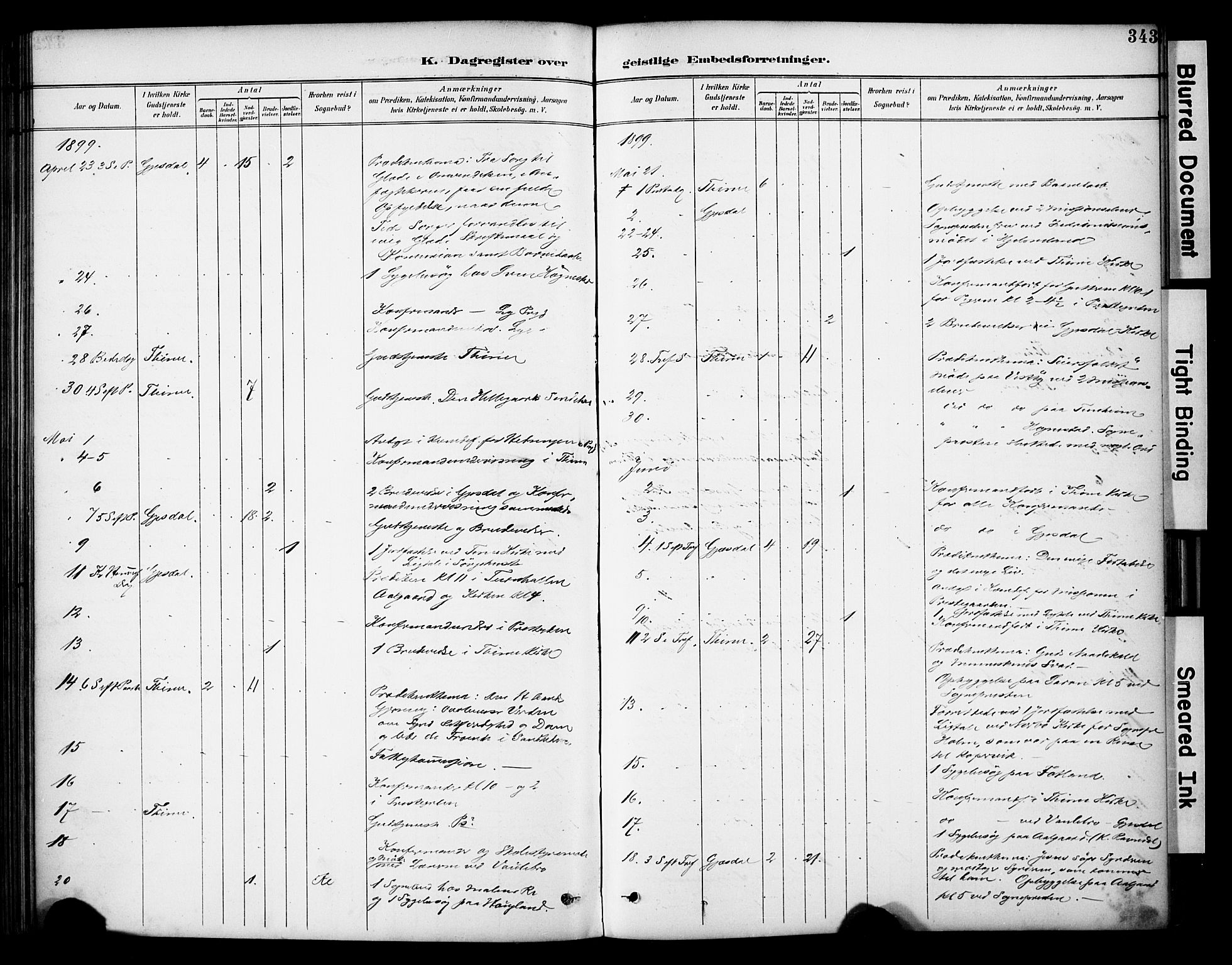 Lye sokneprestkontor, AV/SAST-A-101794/001/30BA/L0011: Parish register (official) no. A 9, 1893-1903, p. 343