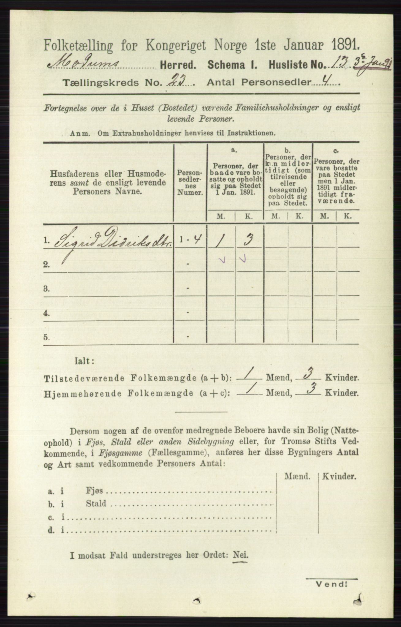 RA, 1891 census for 0623 Modum, 1891, p. 8680