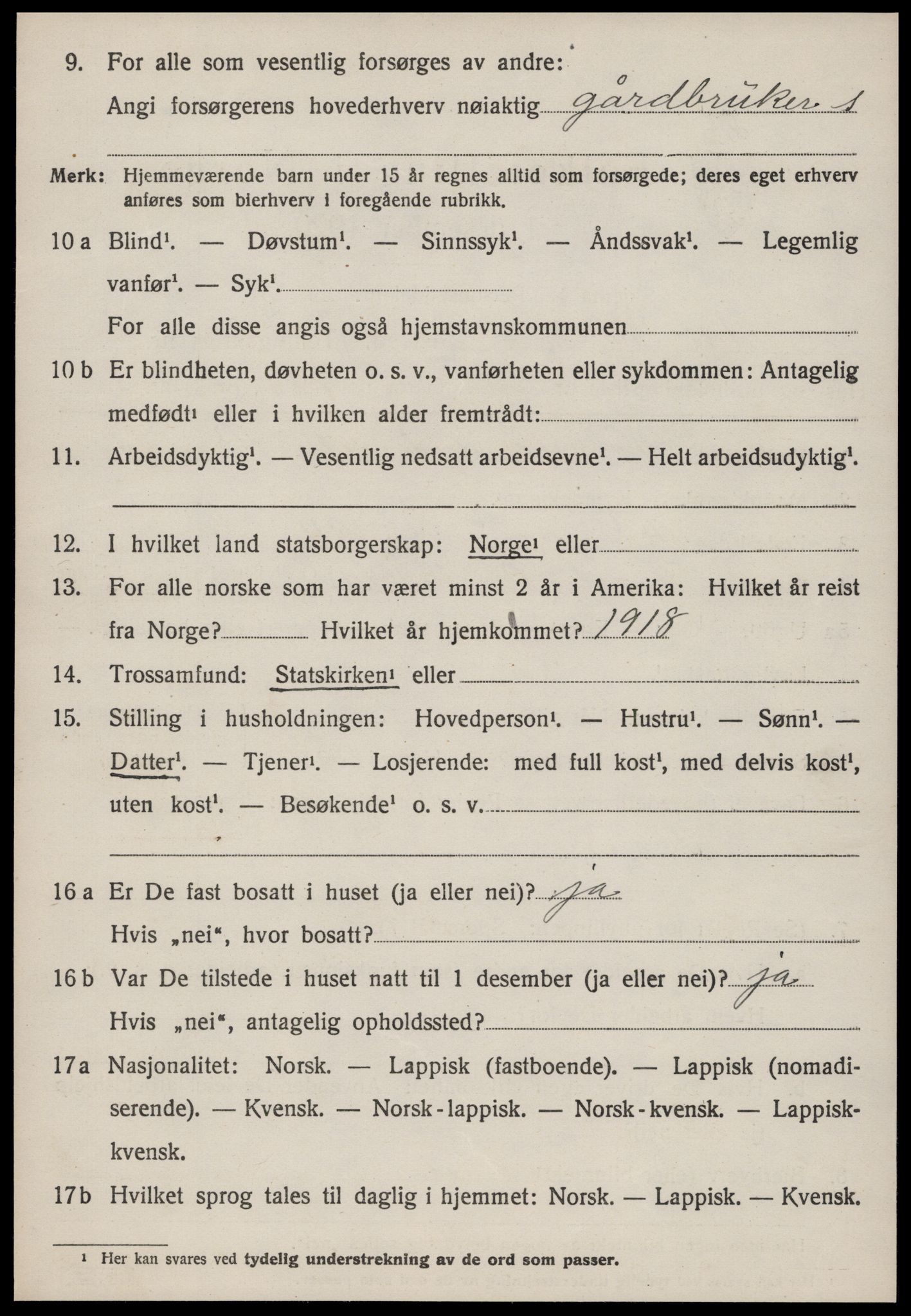 SAT, 1920 census for Oppdal, 1920, p. 2642